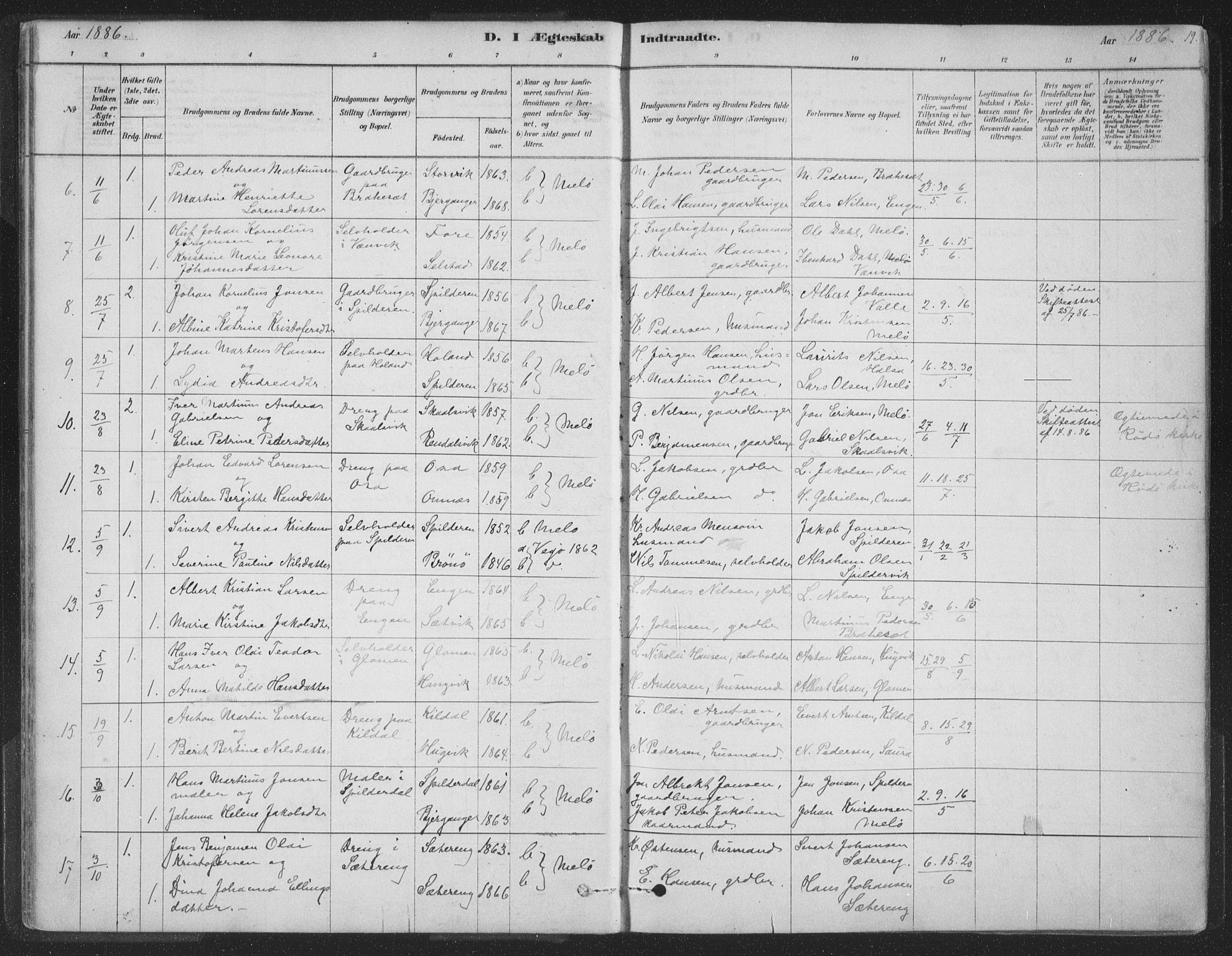 Ministerialprotokoller, klokkerbøker og fødselsregistre - Nordland, SAT/A-1459/843/L0627: Parish register (official) no. 843A02, 1878-1908, p. 19