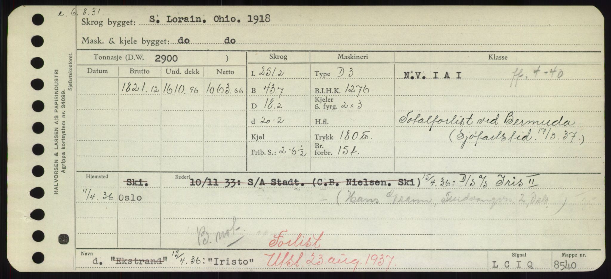 Sjøfartsdirektoratet med forløpere, Skipsmålingen, RA/S-1627/H/Hd/L0018: Fartøy, I, p. 233