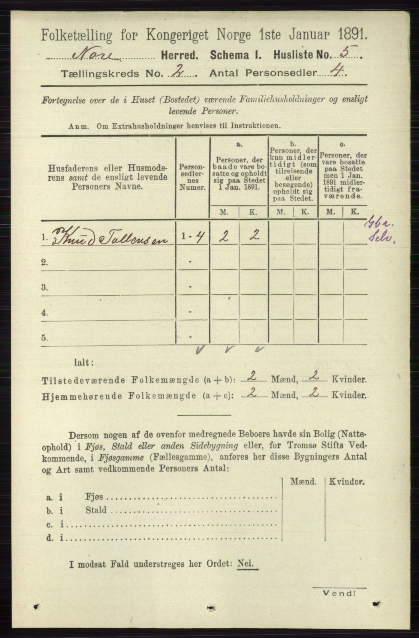 RA, 1891 census for 0633 Nore, 1891, p. 182