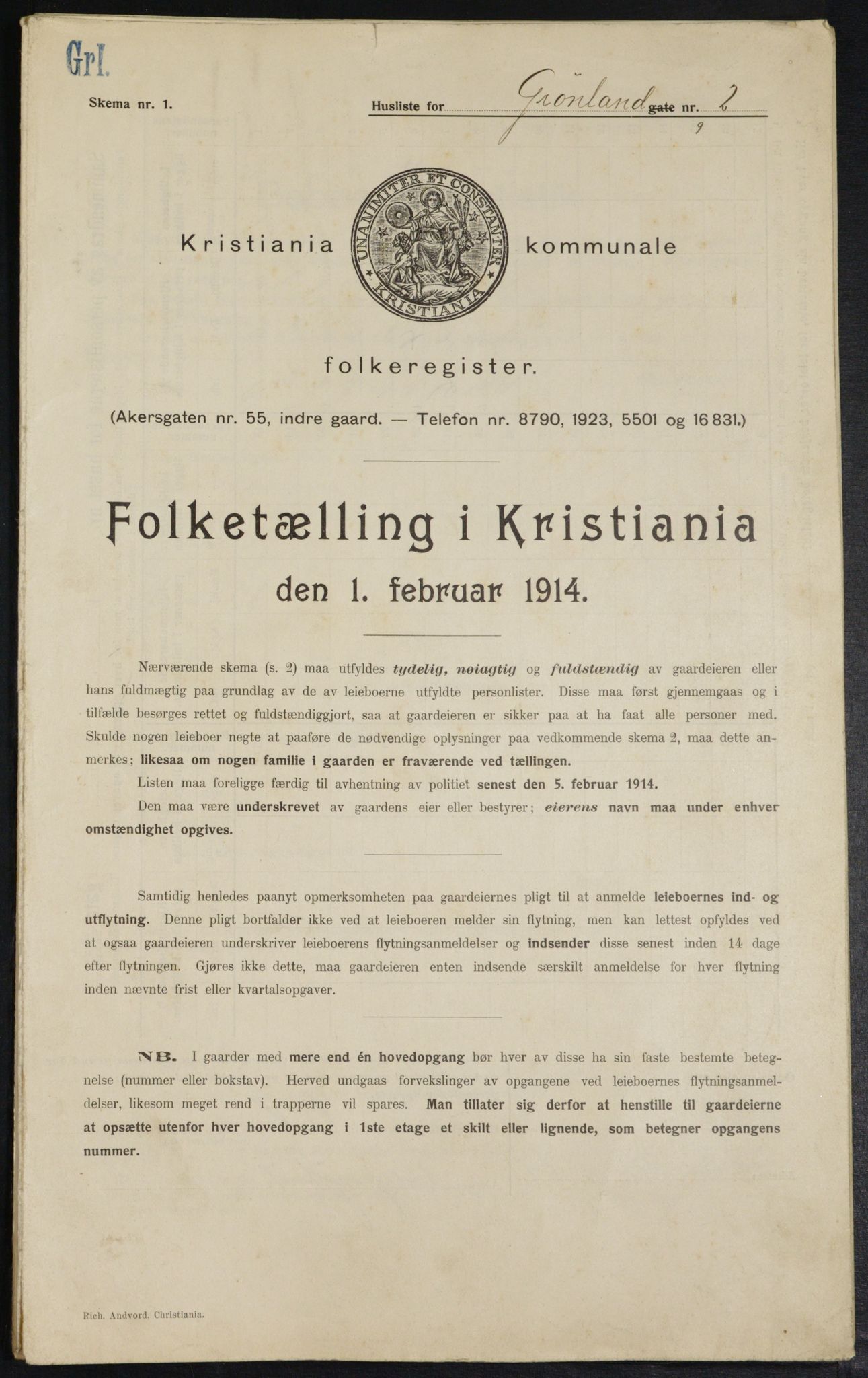 OBA, Municipal Census 1914 for Kristiania, 1914, p. 31247