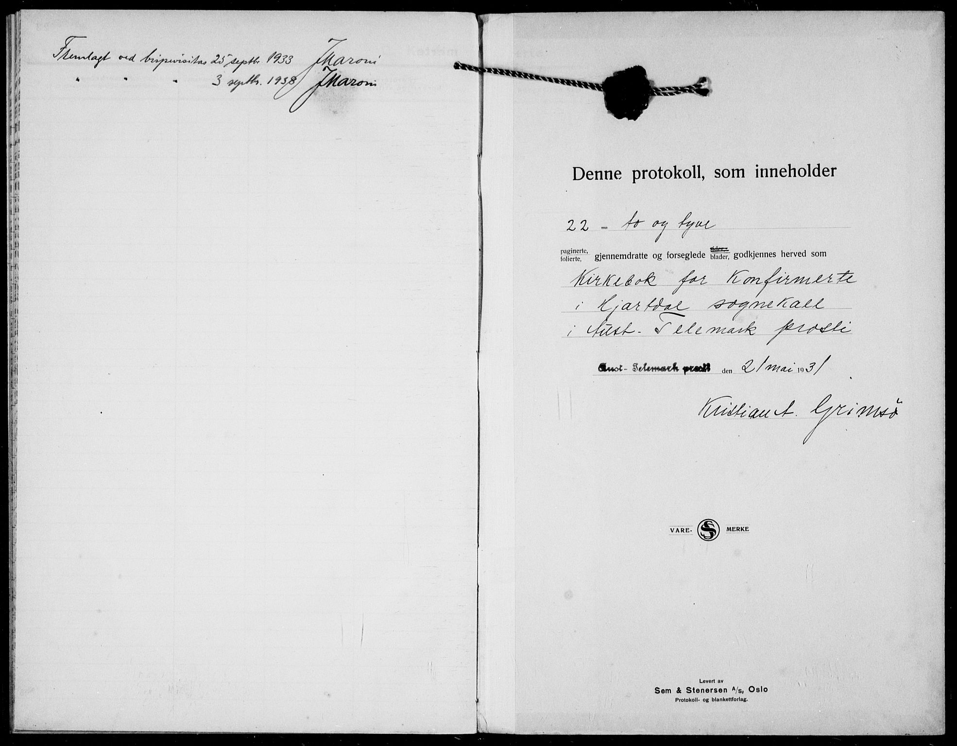 Hjartdal kirkebøker, SAKO/A-270/F/Fc/L0003: Parish register (official) no. III 3, 1931-1936