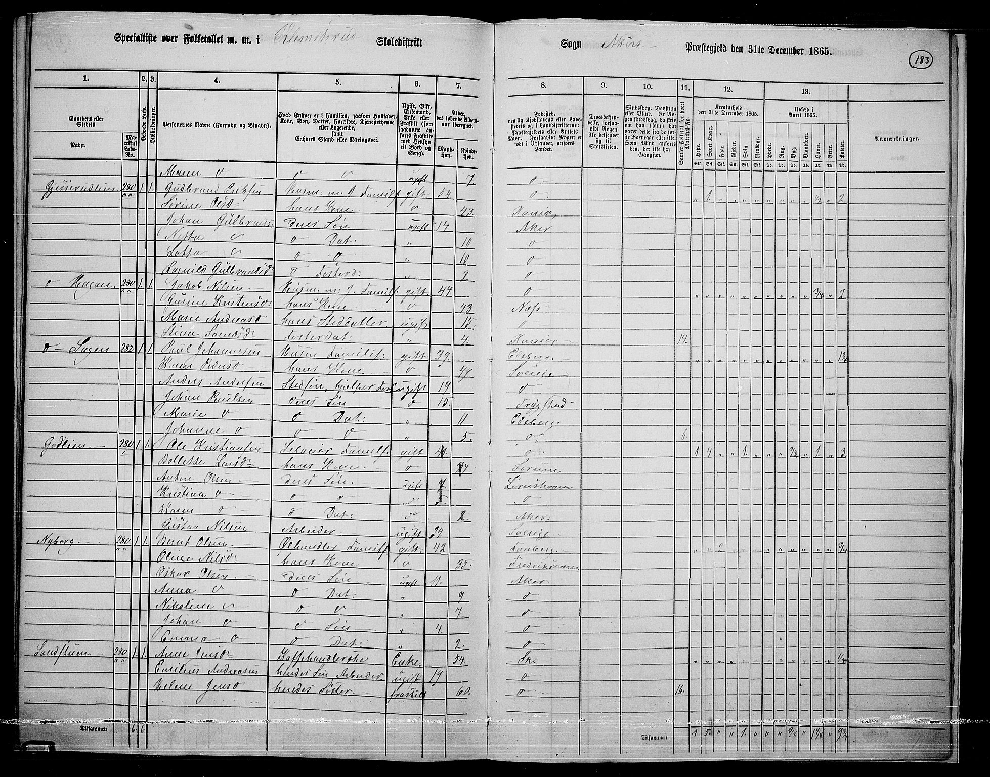 RA, 1865 census for Østre Aker, 1865, p. 401