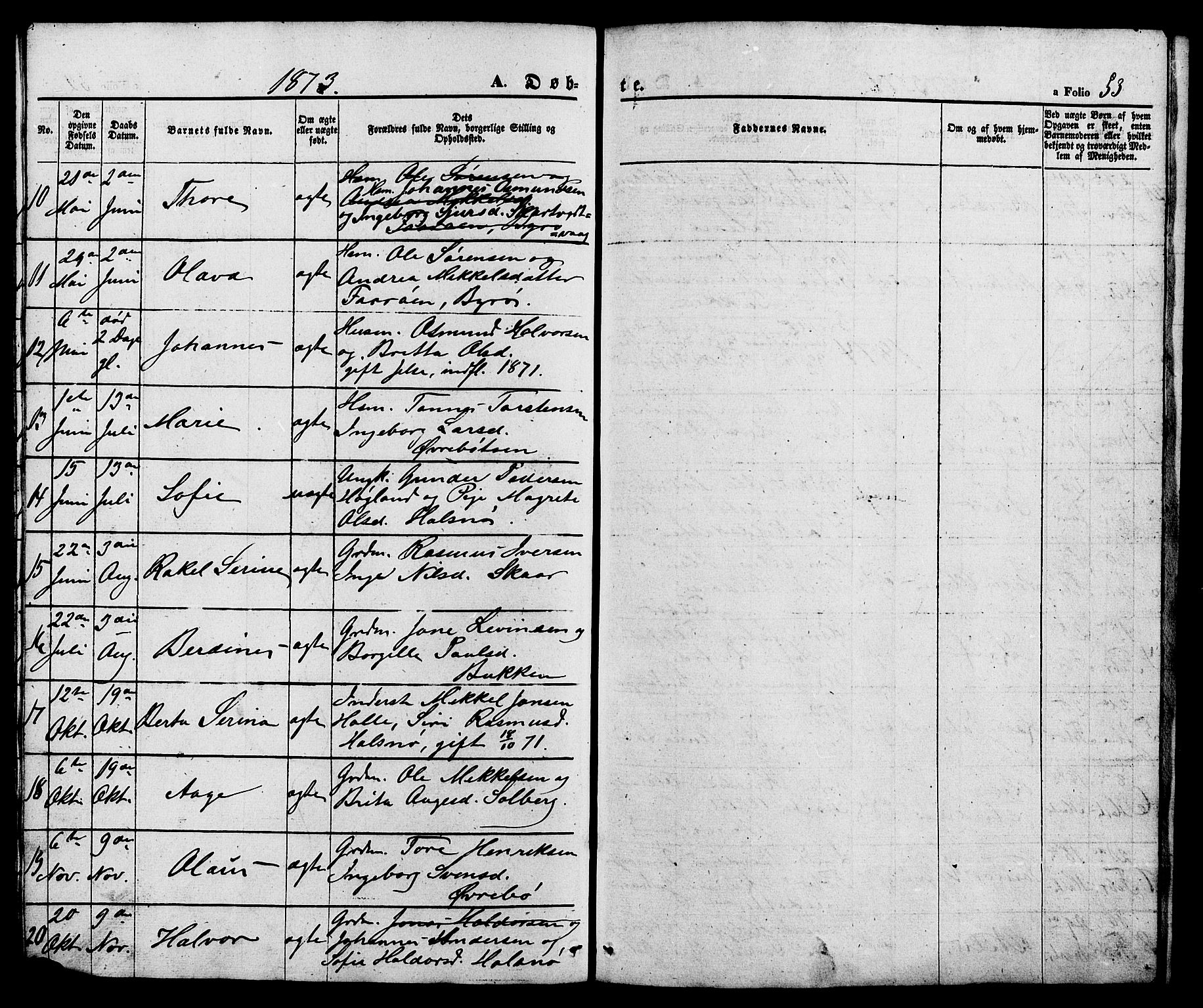 Hjelmeland sokneprestkontor, SAST/A-101843/01/V/L0005: Parish register (copy) no. B 5, 1853-1892, p. 53