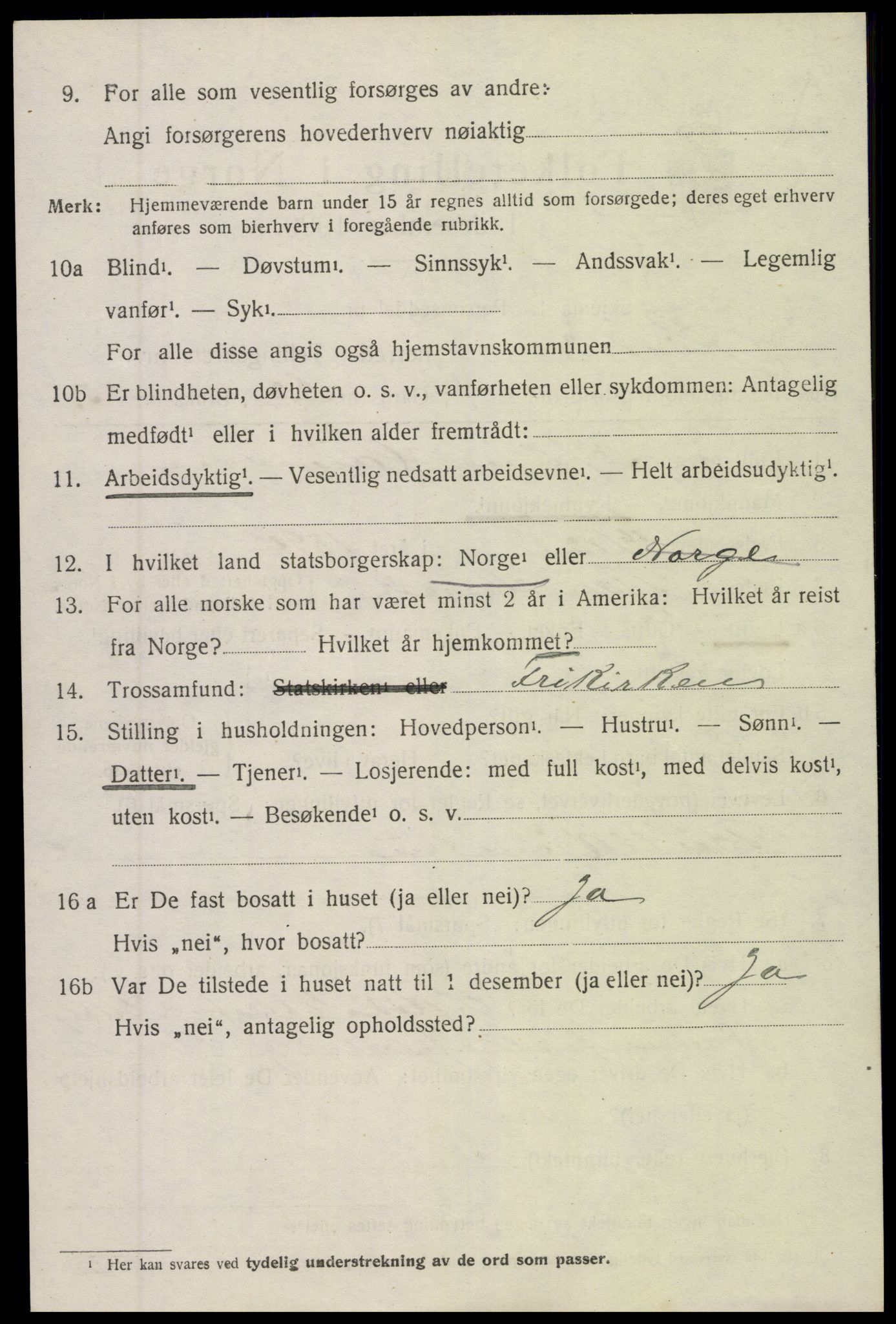 SAK, 1920 census for Øyestad, 1920, p. 9247