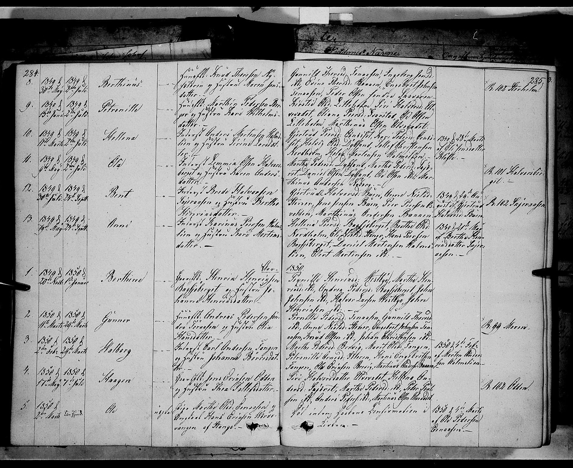 Trysil prestekontor, AV/SAH-PREST-046/H/Ha/Haa/L0004: Parish register (official) no. 4 /2, 1842-1850, p. 284-285