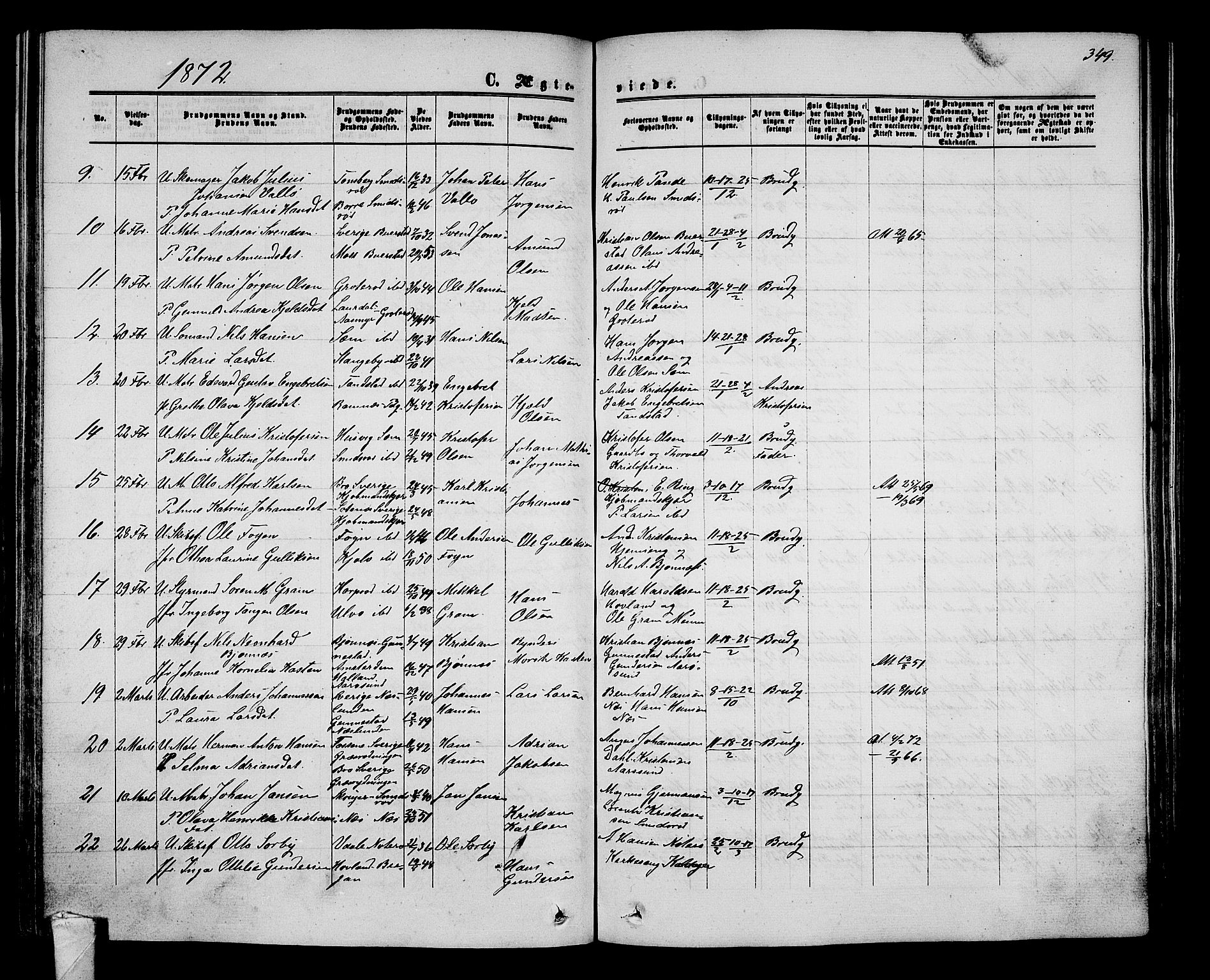 Nøtterøy kirkebøker, SAKO/A-354/G/Ga/L0002: Parish register (copy) no. I 2, 1860-1877, p. 349