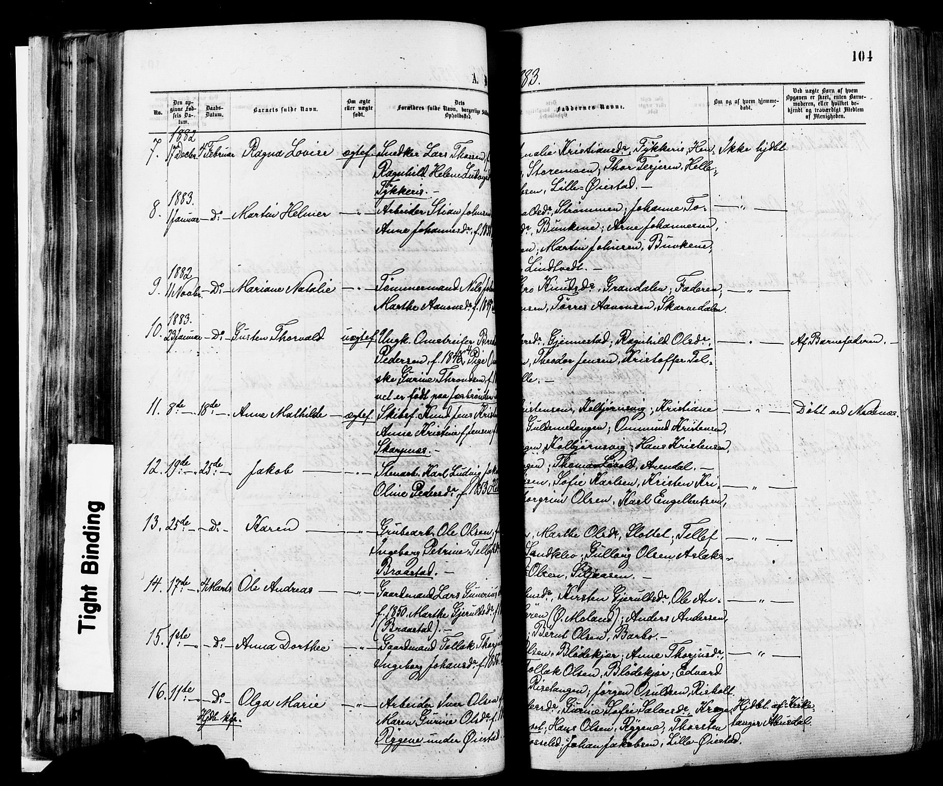 Øyestad sokneprestkontor, SAK/1111-0049/F/Fa/L0016: Parish register (official) no. A 16, 1874-1886, p. 104