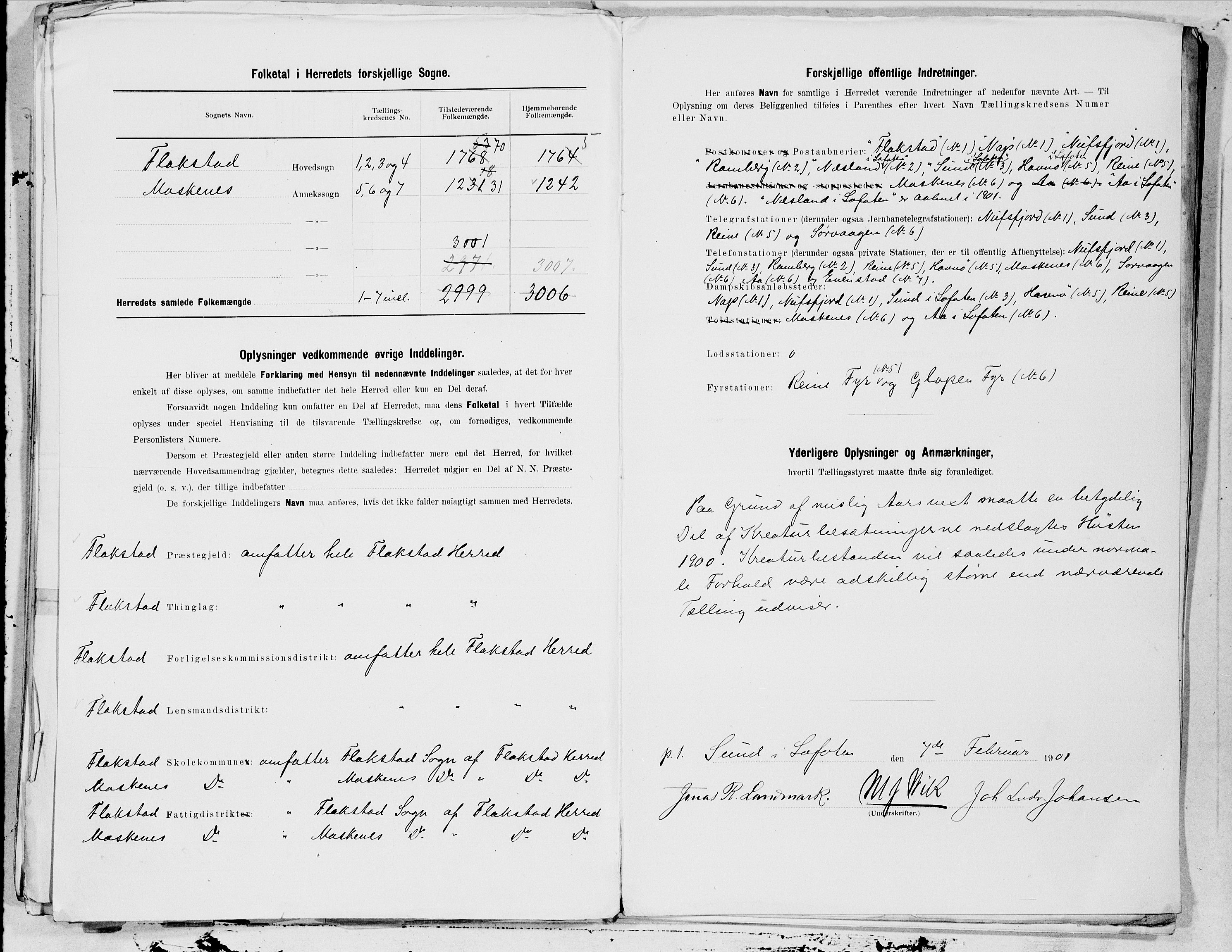 SAT, 1900 census for Flakstad, 1900, p. 19