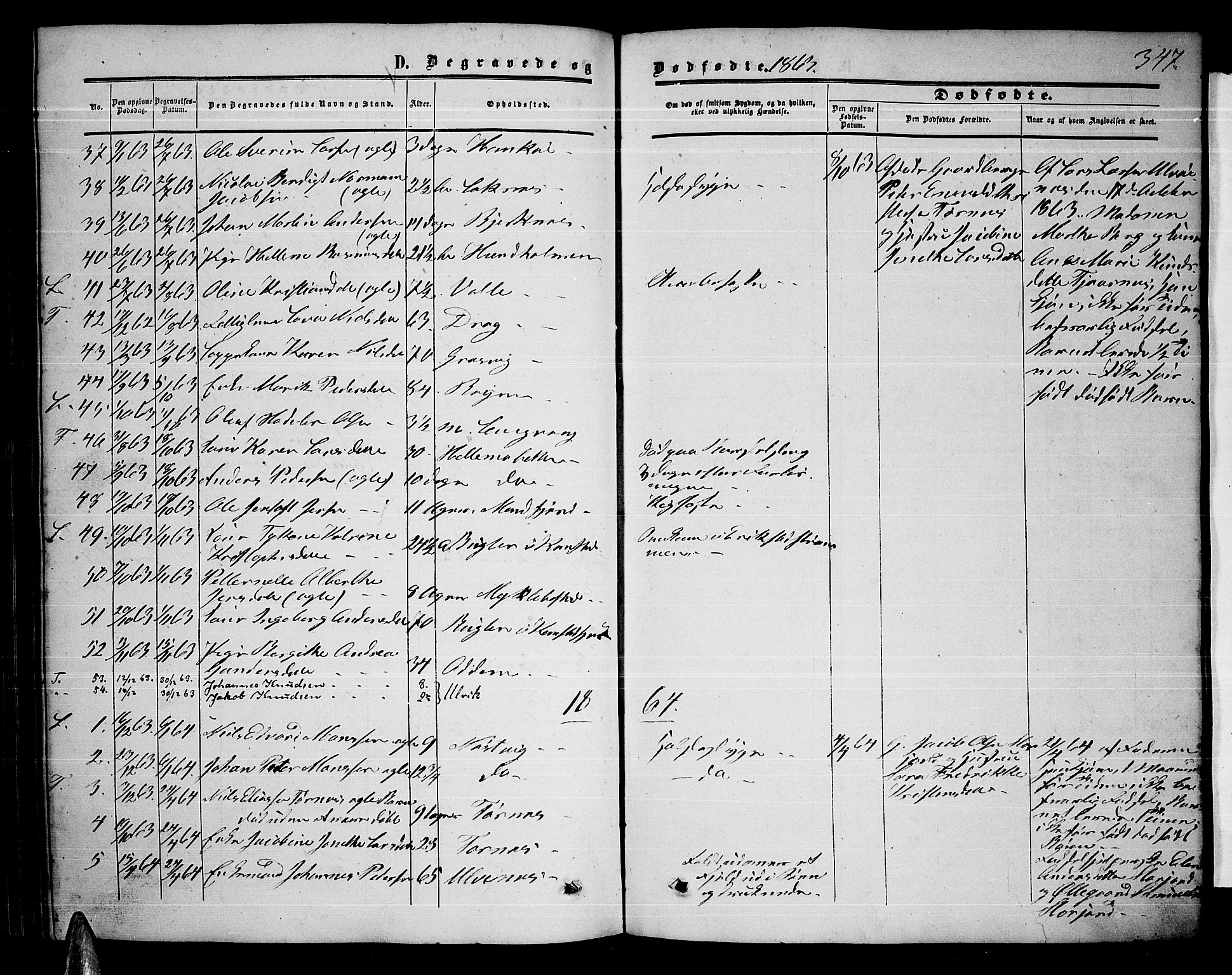 Ministerialprotokoller, klokkerbøker og fødselsregistre - Nordland, AV/SAT-A-1459/872/L1046: Parish register (copy) no. 872C02, 1852-1879, p. 347