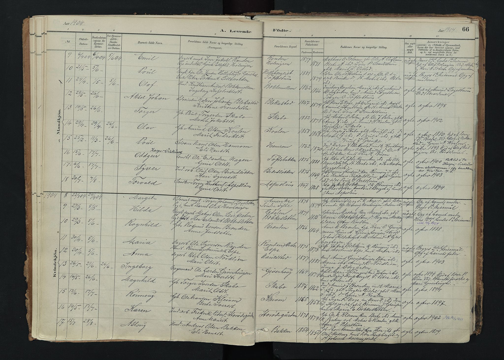 Nord-Fron prestekontor, SAH/PREST-080/H/Ha/Haa/L0005: Parish register (official) no. 5, 1884-1914, p. 66