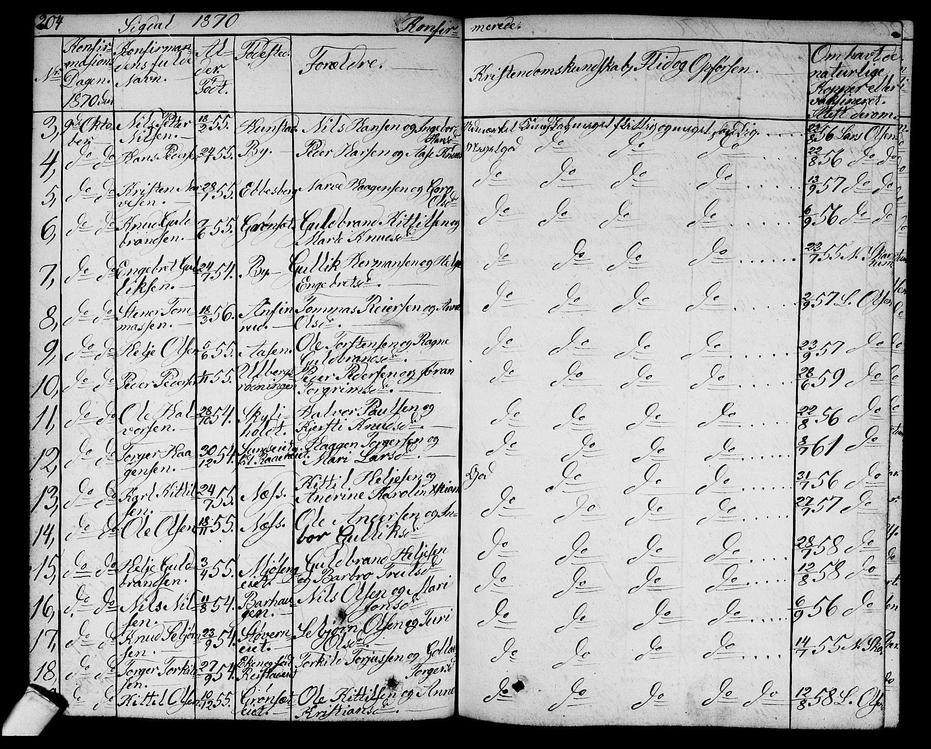 Sigdal kirkebøker, AV/SAKO-A-245/G/Ga/L0003: Parish register (copy) no. I 3, 1857-1878, p. 204