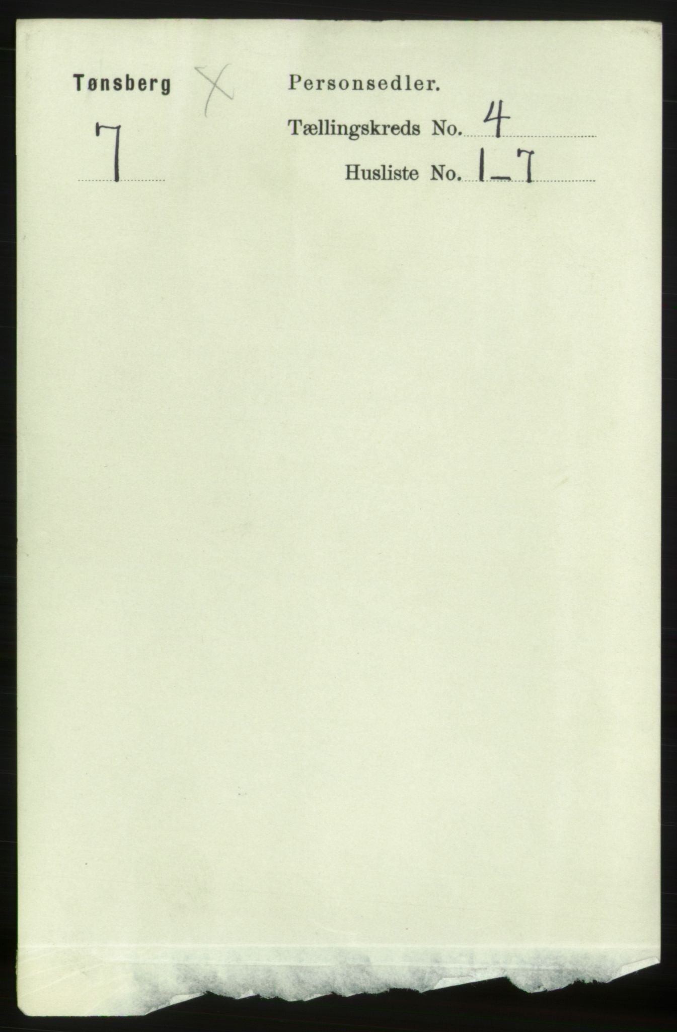 RA, 1891 census for 0705 Tønsberg, 1891, p. 1962