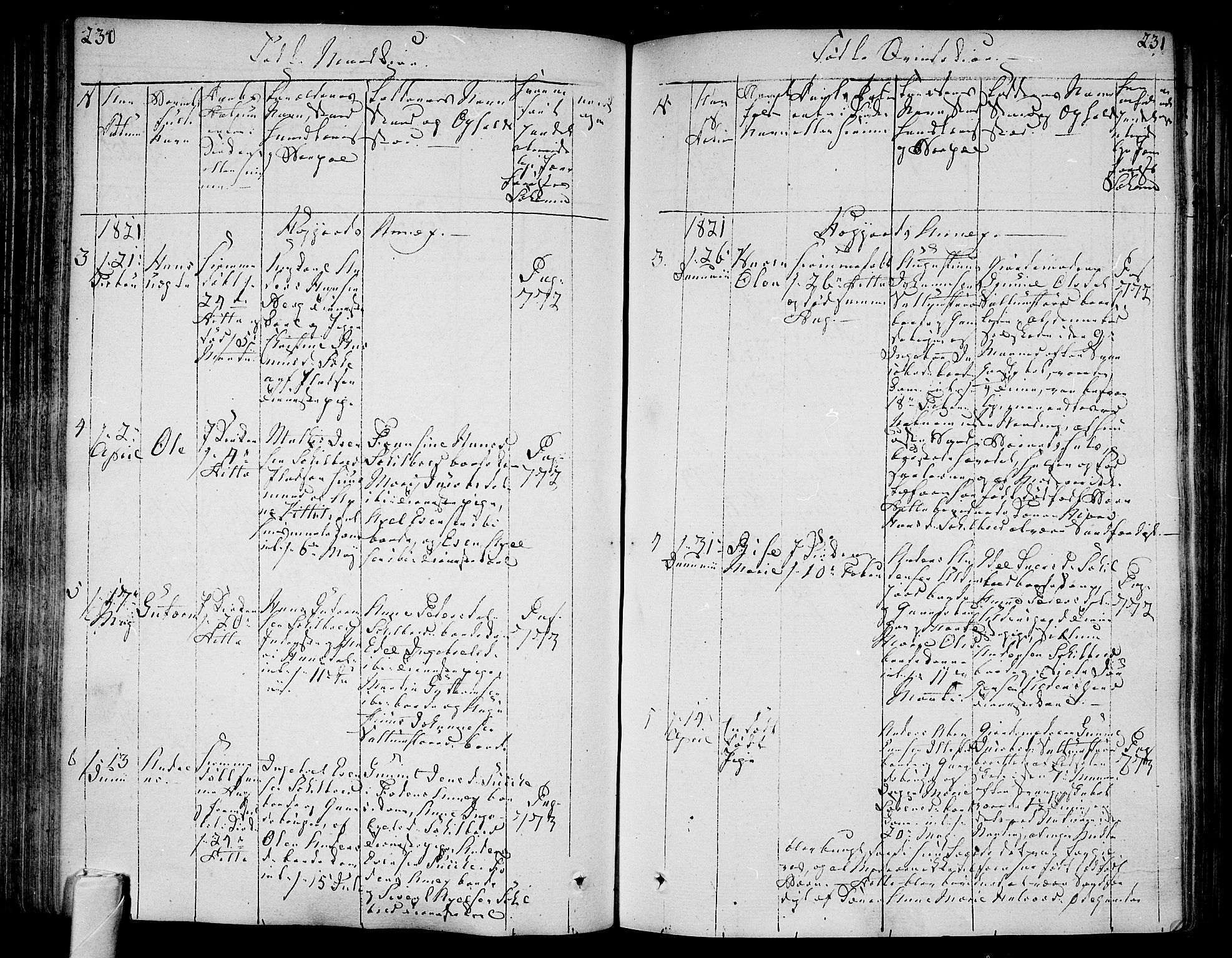 Andebu kirkebøker, AV/SAKO-A-336/F/Fa/L0003: Parish register (official) no. 3 /2, 1815-1828, p. 230-231