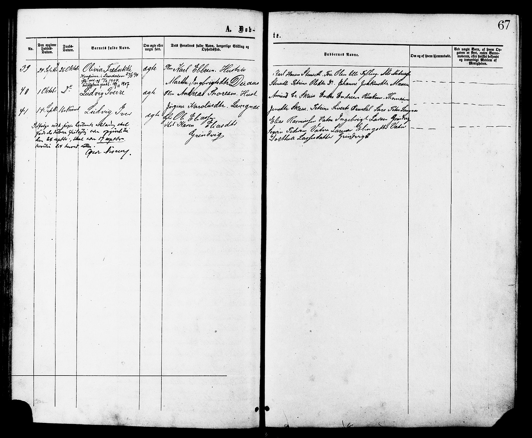 Ministerialprotokoller, klokkerbøker og fødselsregistre - Møre og Romsdal, AV/SAT-A-1454/524/L0355: Parish register (official) no. 524A07, 1864-1879, p. 67