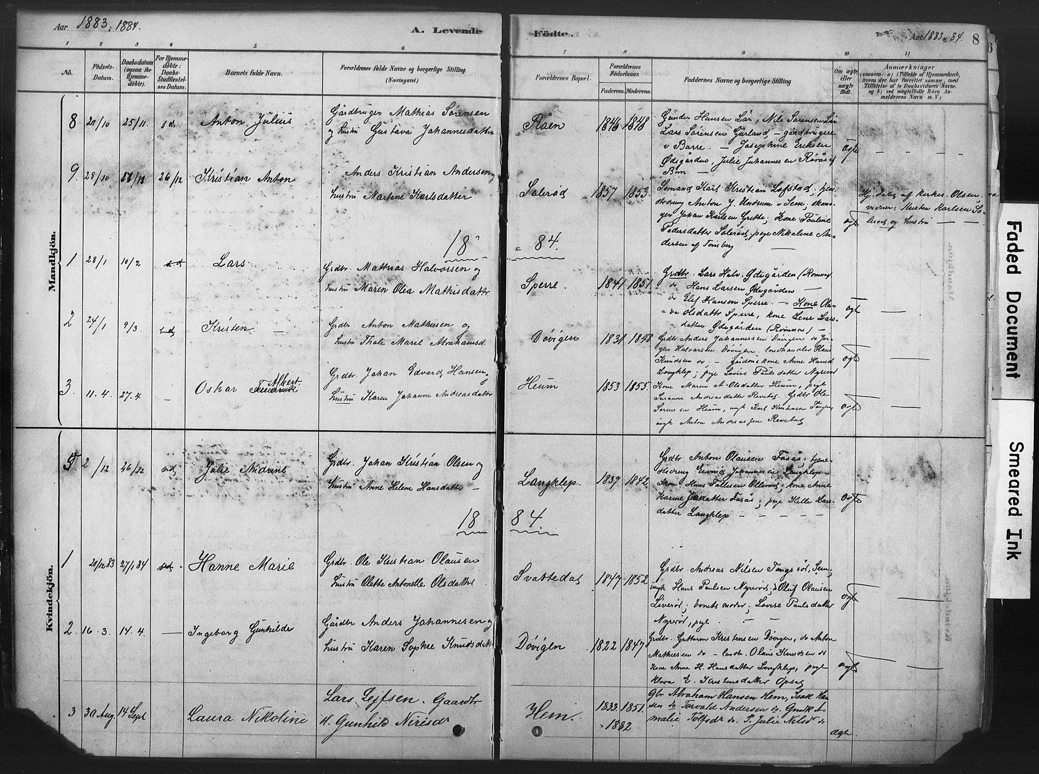 Våle kirkebøker, SAKO/A-334/F/Fb/L0002: Parish register (official) no. II 2, 1878-1907, p. 8