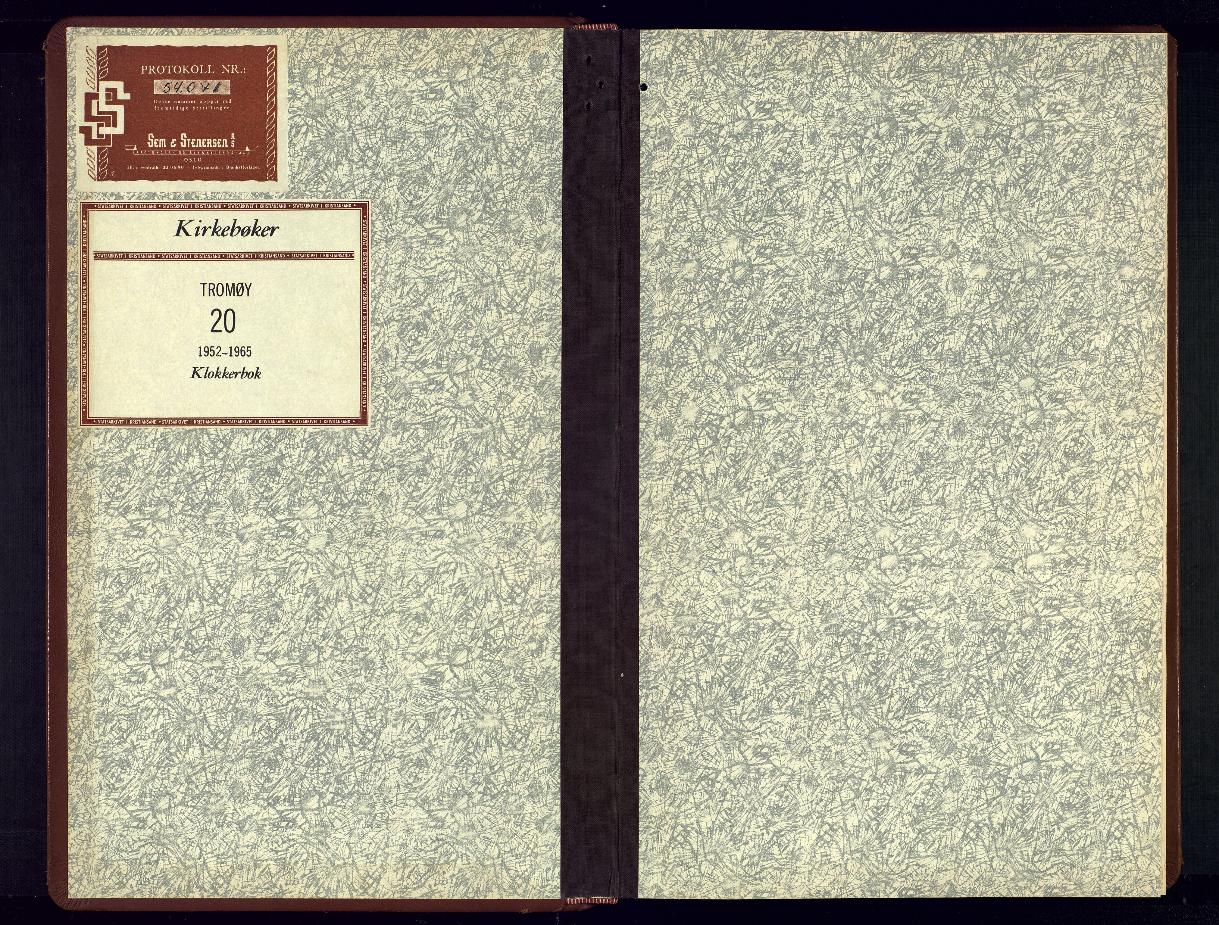 Tromøy sokneprestkontor, AV/SAK-1111-0041/F/Fb/L0010: Parish register (copy) no. B-10, 1952-1965