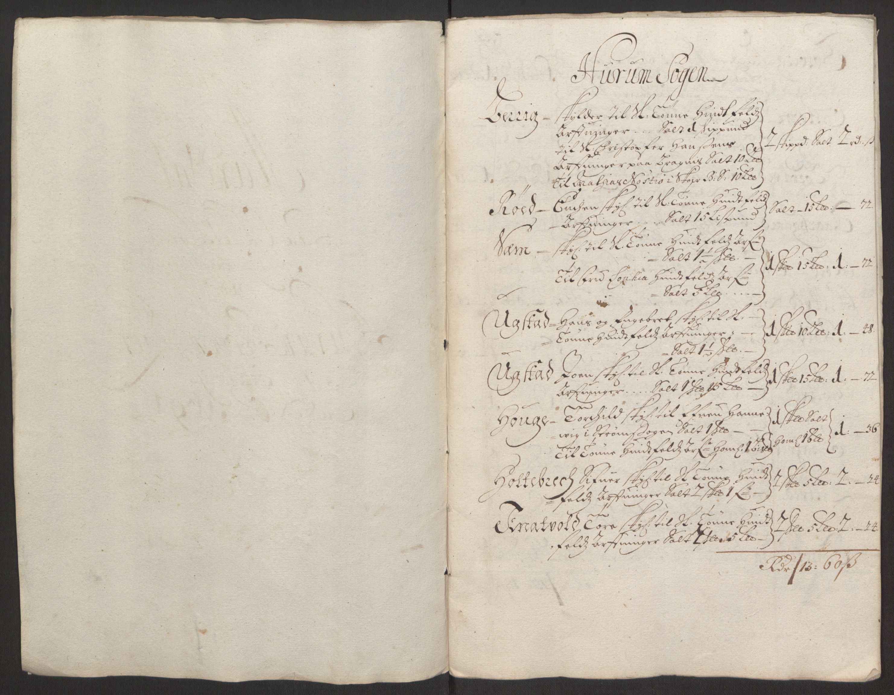 Rentekammeret inntil 1814, Reviderte regnskaper, Fogderegnskap, RA/EA-4092/R30/L1694: Fogderegnskap Hurum, Røyken, Eiker og Lier, 1694-1696, p. 107