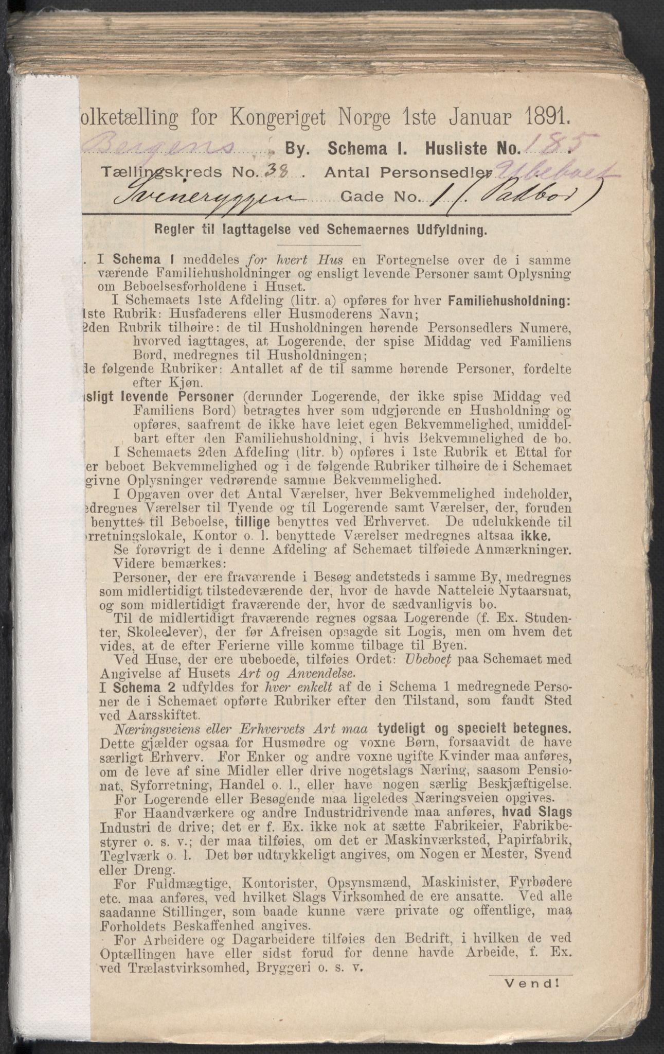 RA, 1891 Census for 1301 Bergen, 1891, p. 6076