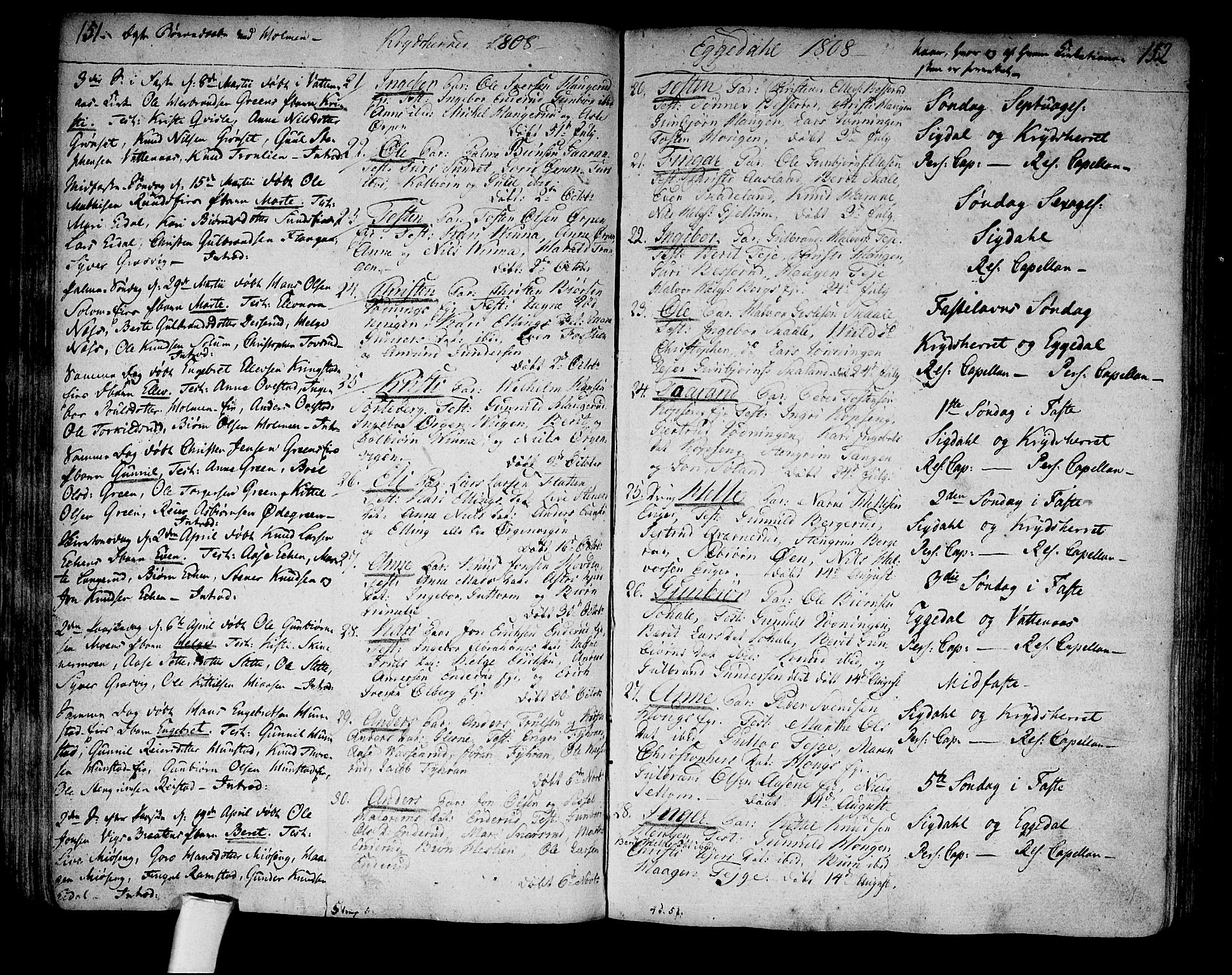 Sigdal kirkebøker, SAKO/A-245/F/Fa/L0003: Parish register (official) no. I 3, 1793-1811, p. 151-152