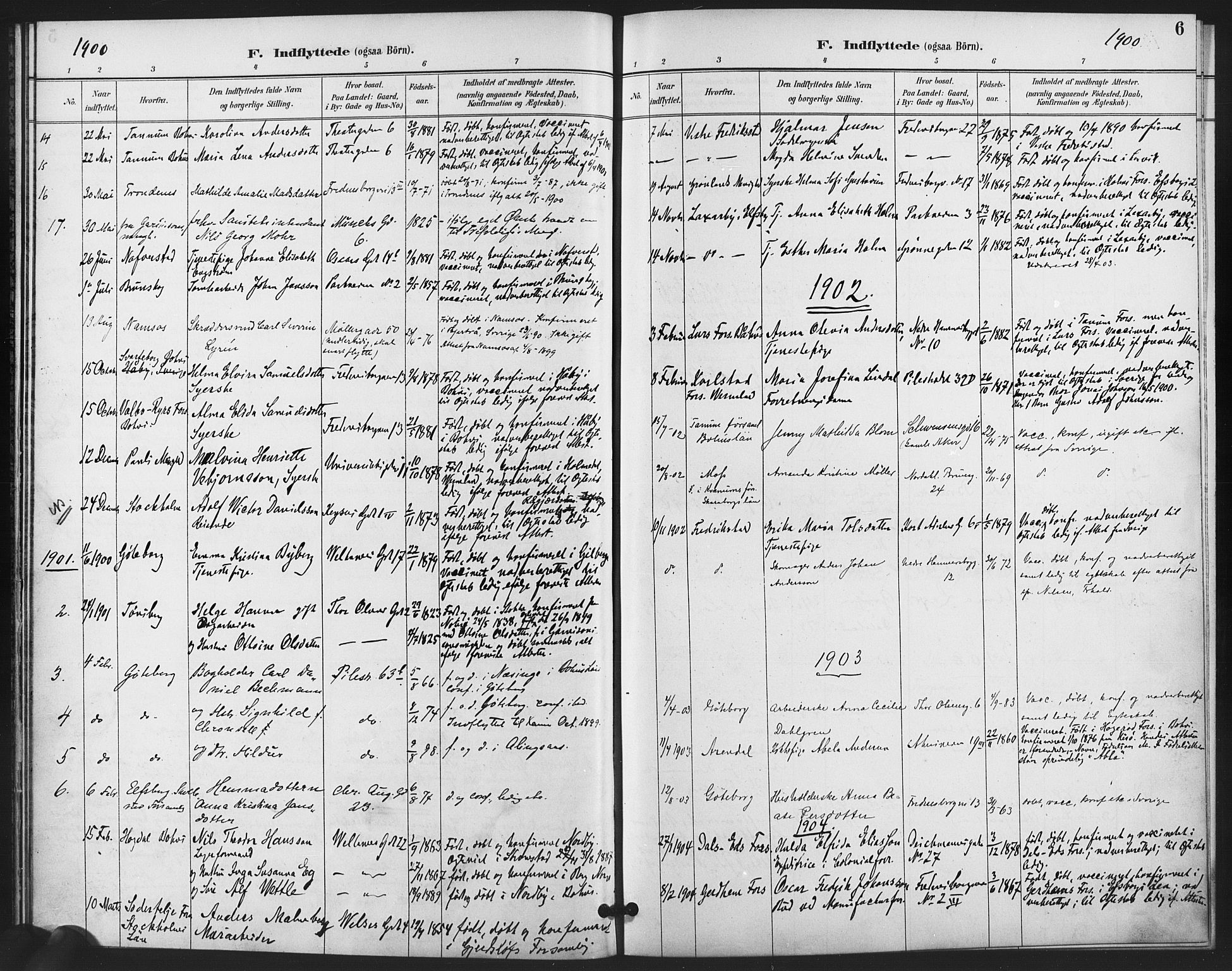 Trefoldighet prestekontor Kirkebøker, SAO/A-10882/F/Fe/L0002: Parish register (official) no. V 2, 1888-1919, p. 6