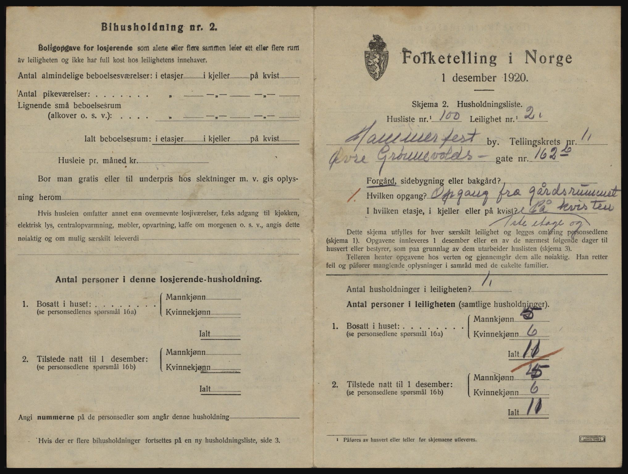 SATØ, 1920 census for Hammerfest, 1920, p. 1322