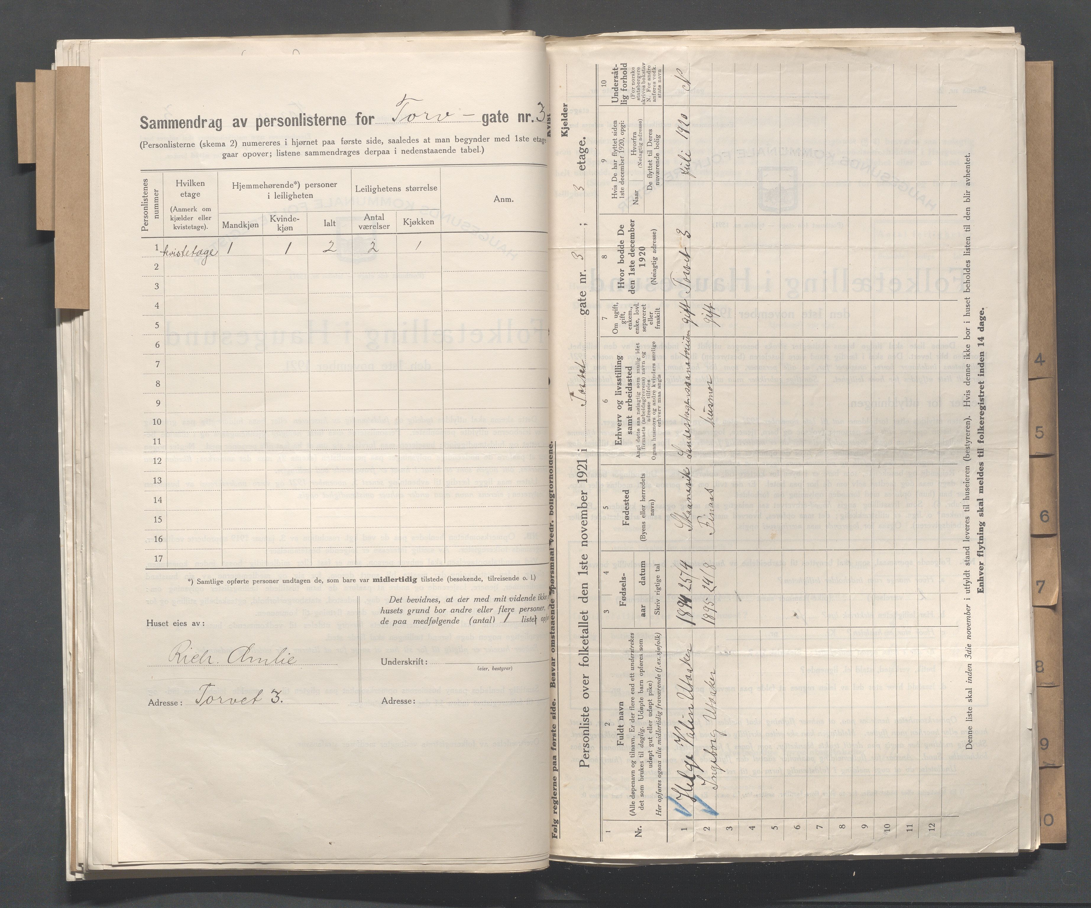 IKAR, Local census 1.11.1921 for Haugesund, 1921, p. 5444