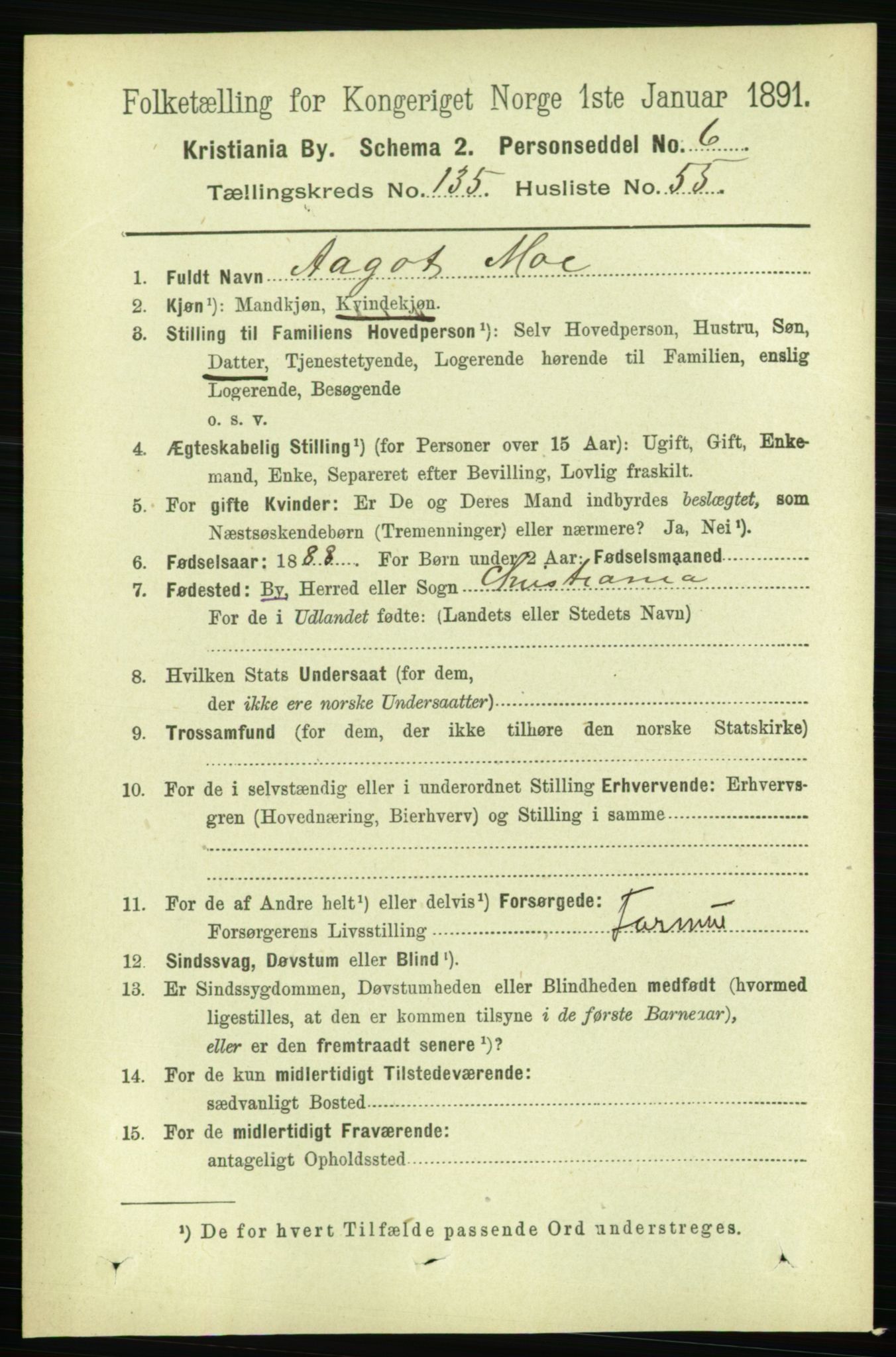 RA, 1891 census for 0301 Kristiania, 1891, p. 75160