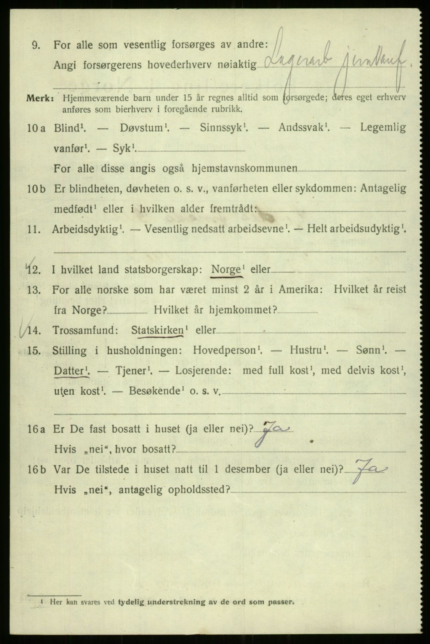 SAB, 1920 census for Bergen, 1920, p. 126651