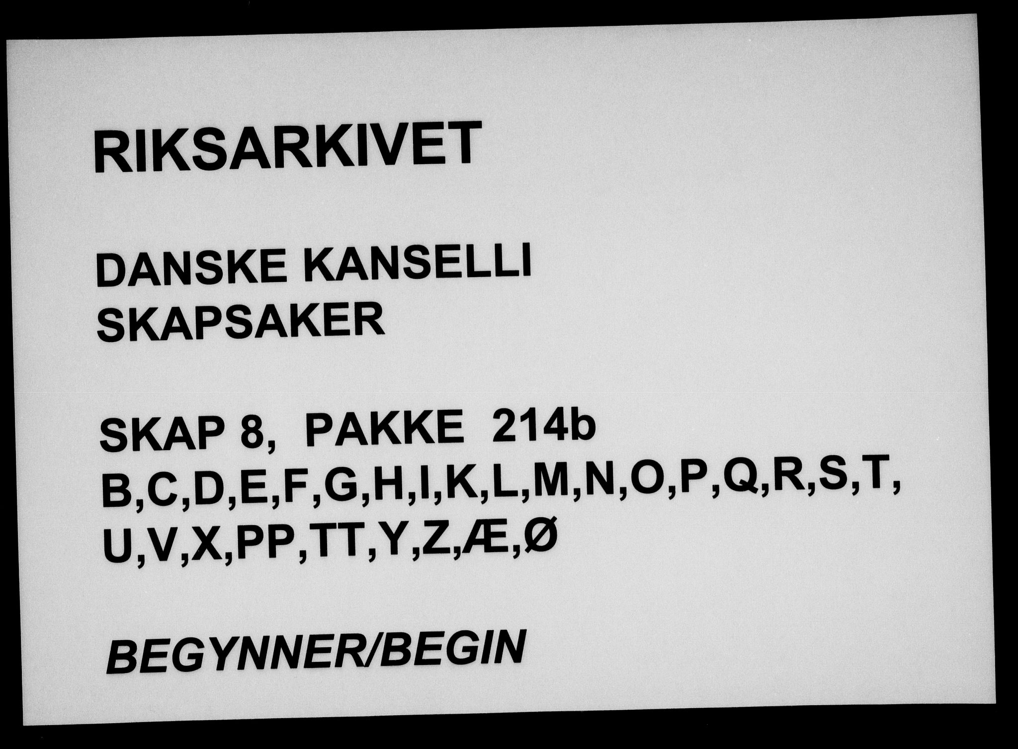 Danske Kanselli, Skapsaker, AV/RA-EA-4061/F/L0022: Skap 8, pakke 210-218, 1618-1730, p. 125