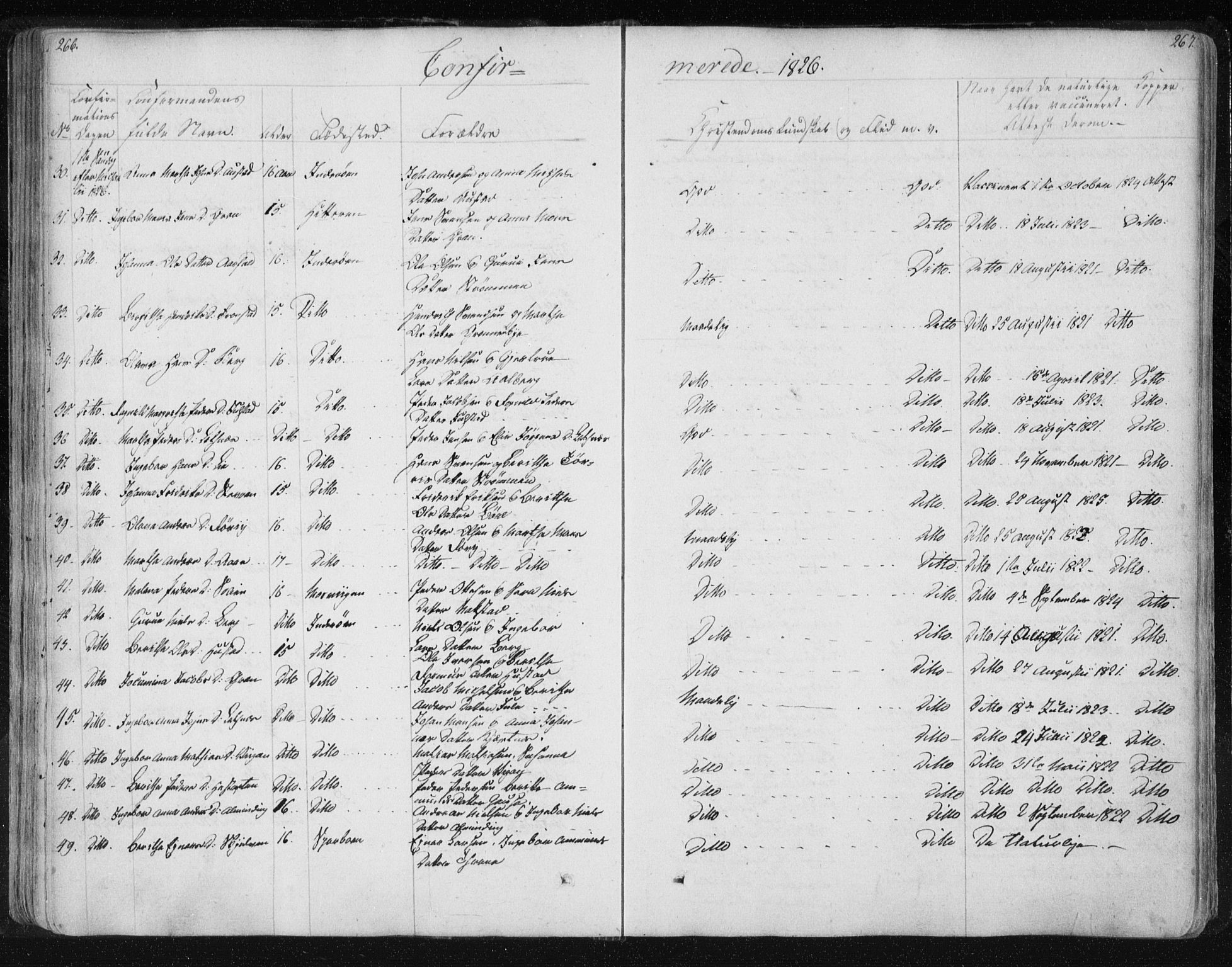 Ministerialprotokoller, klokkerbøker og fødselsregistre - Nord-Trøndelag, SAT/A-1458/730/L0276: Parish register (official) no. 730A05, 1822-1830, p. 266-267