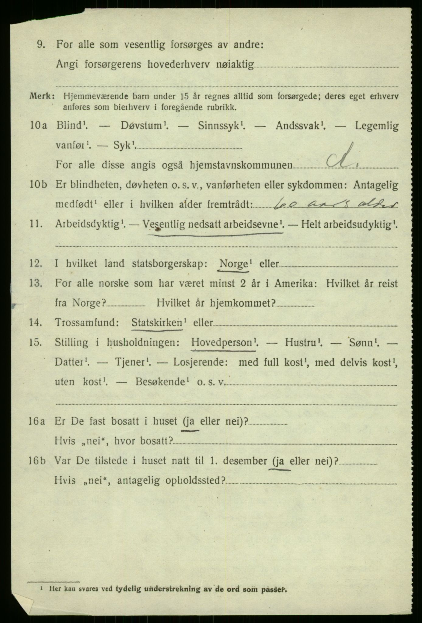 SAB, 1920 census for Aurland, 1920, p. 1837