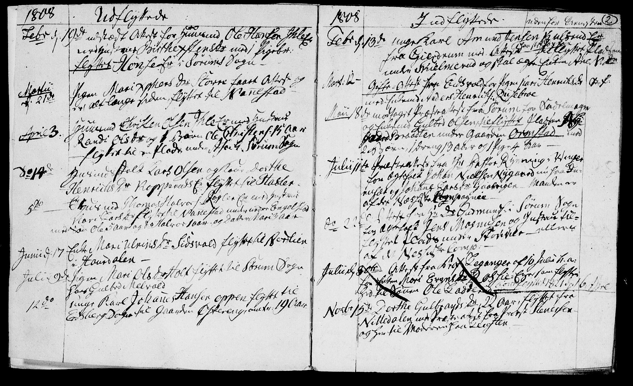 Ullensaker prestekontor Kirkebøker, AV/SAO-A-10236a/F/Fa/L0012: Parish register (official) no. I 12, 1808-1815, p. 2