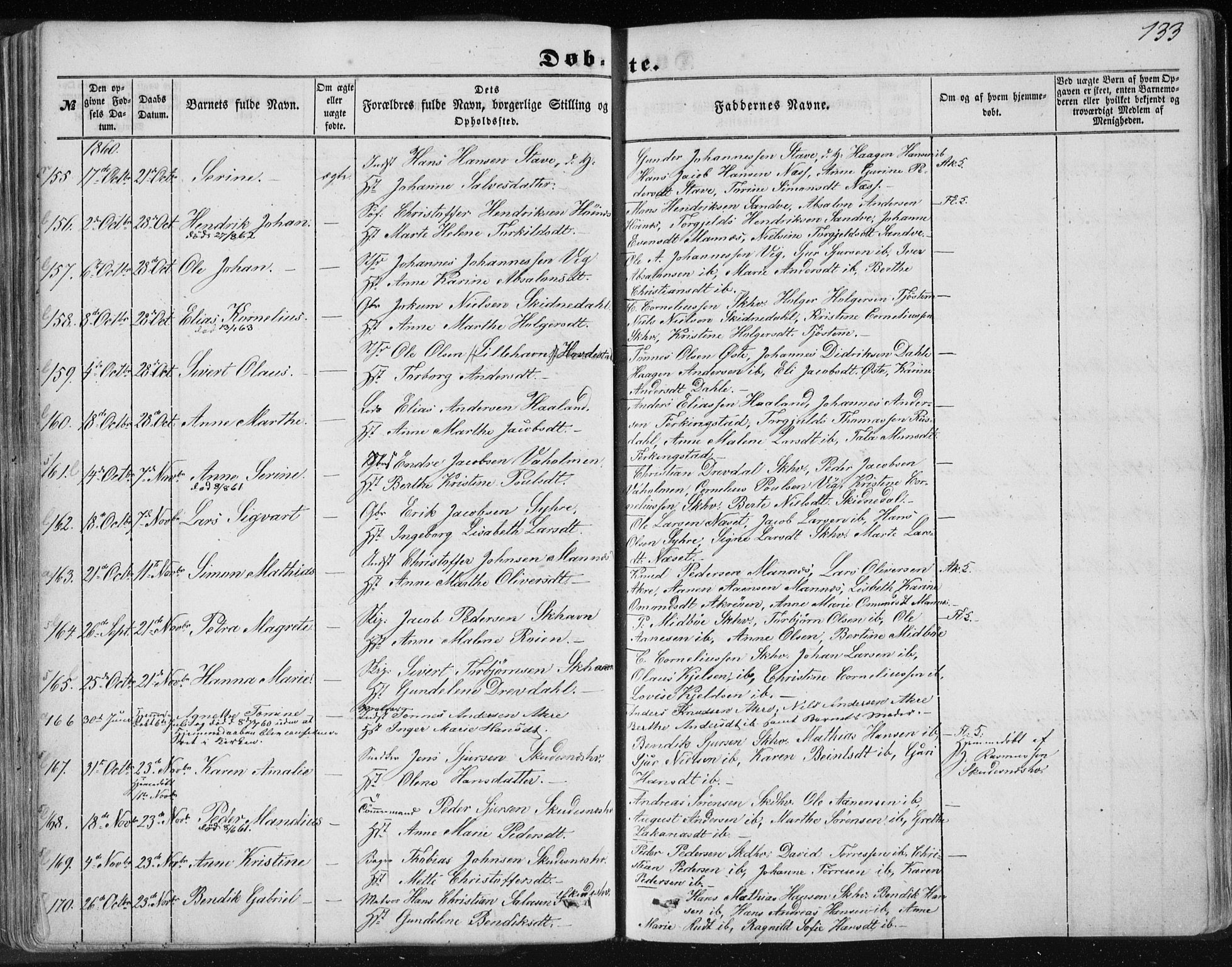 Skudenes sokneprestkontor, AV/SAST-A -101849/H/Ha/Haa/L0004: Parish register (official) no. A 3.1, 1847-1863, p. 133