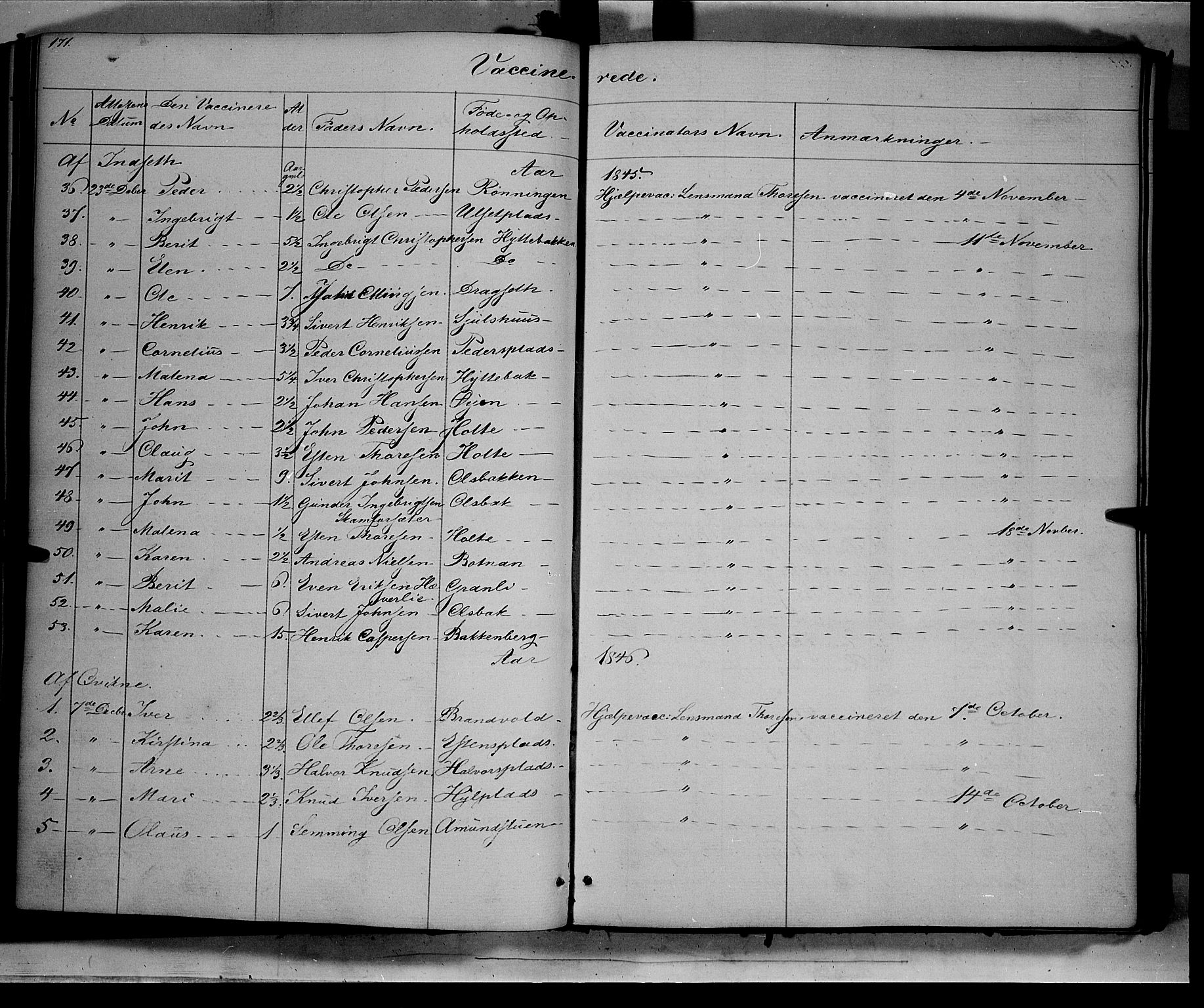 Kvikne prestekontor, AV/SAH-PREST-064/H/Ha/Haa/L0005: Parish register (official) no. 5, 1841-1862, p. 171