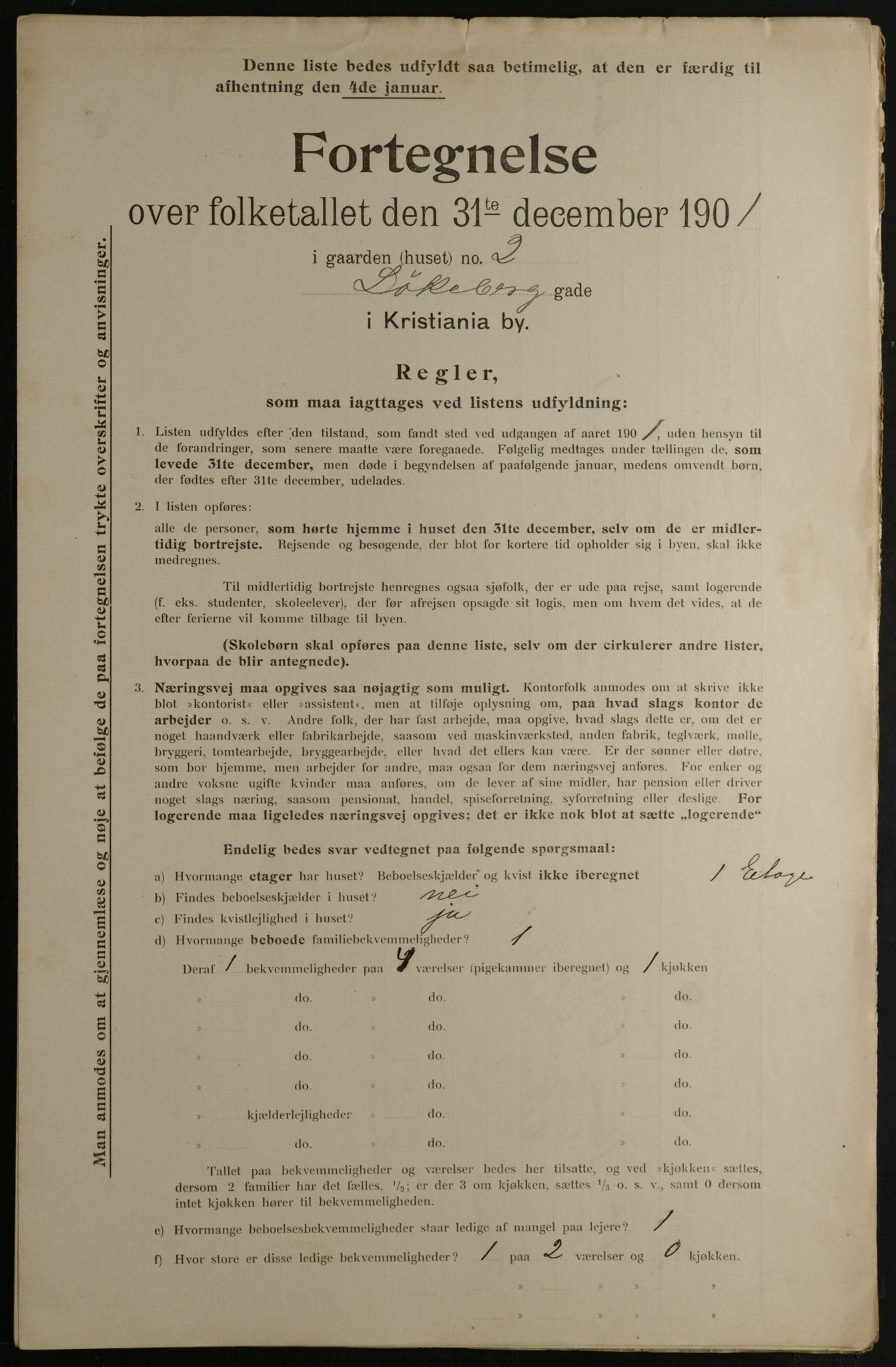 OBA, Municipal Census 1901 for Kristiania, 1901, p. 9066