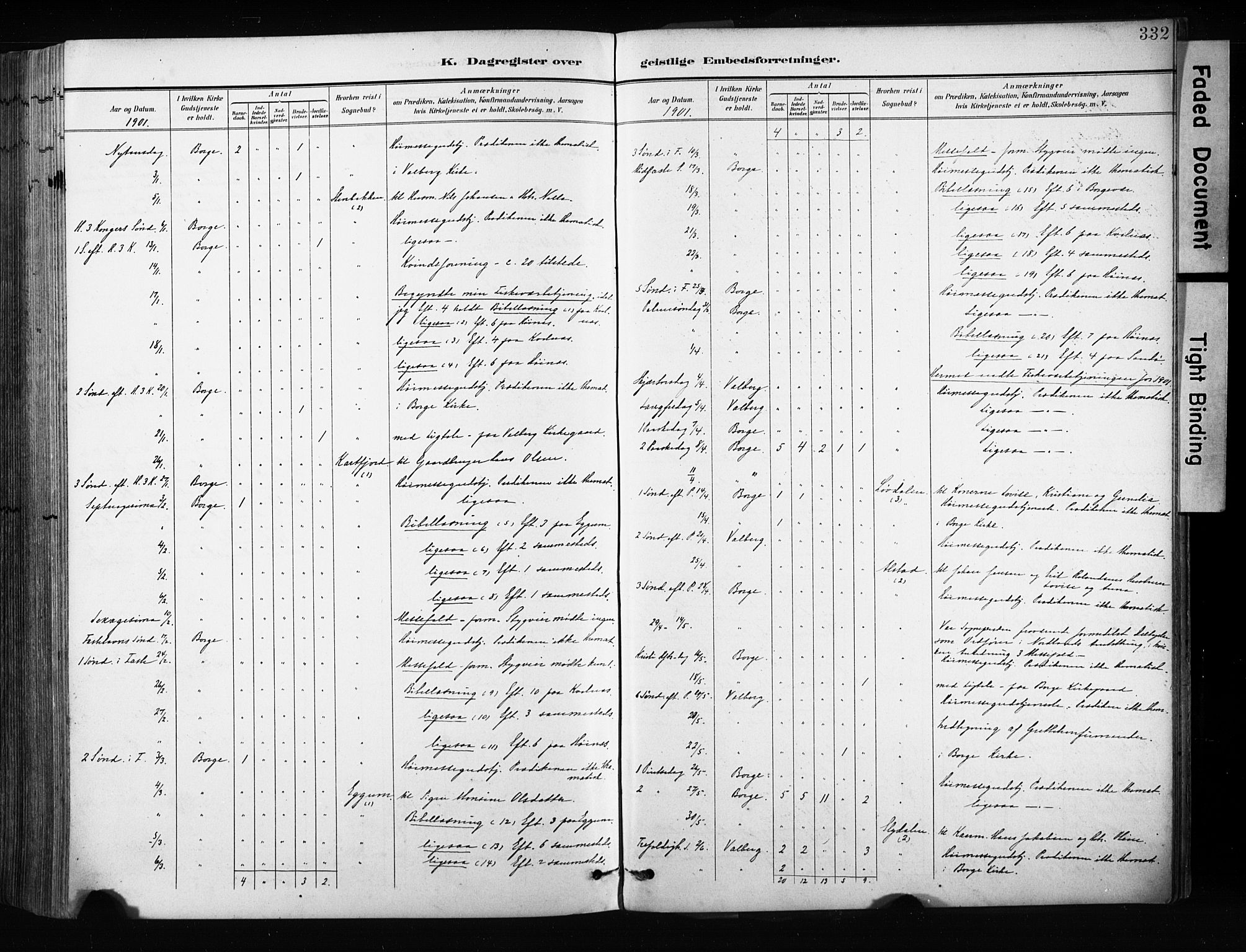 Ministerialprotokoller, klokkerbøker og fødselsregistre - Nordland, AV/SAT-A-1459/880/L1134: Parish register (official) no. 880A08, 1899-1908, p. 332