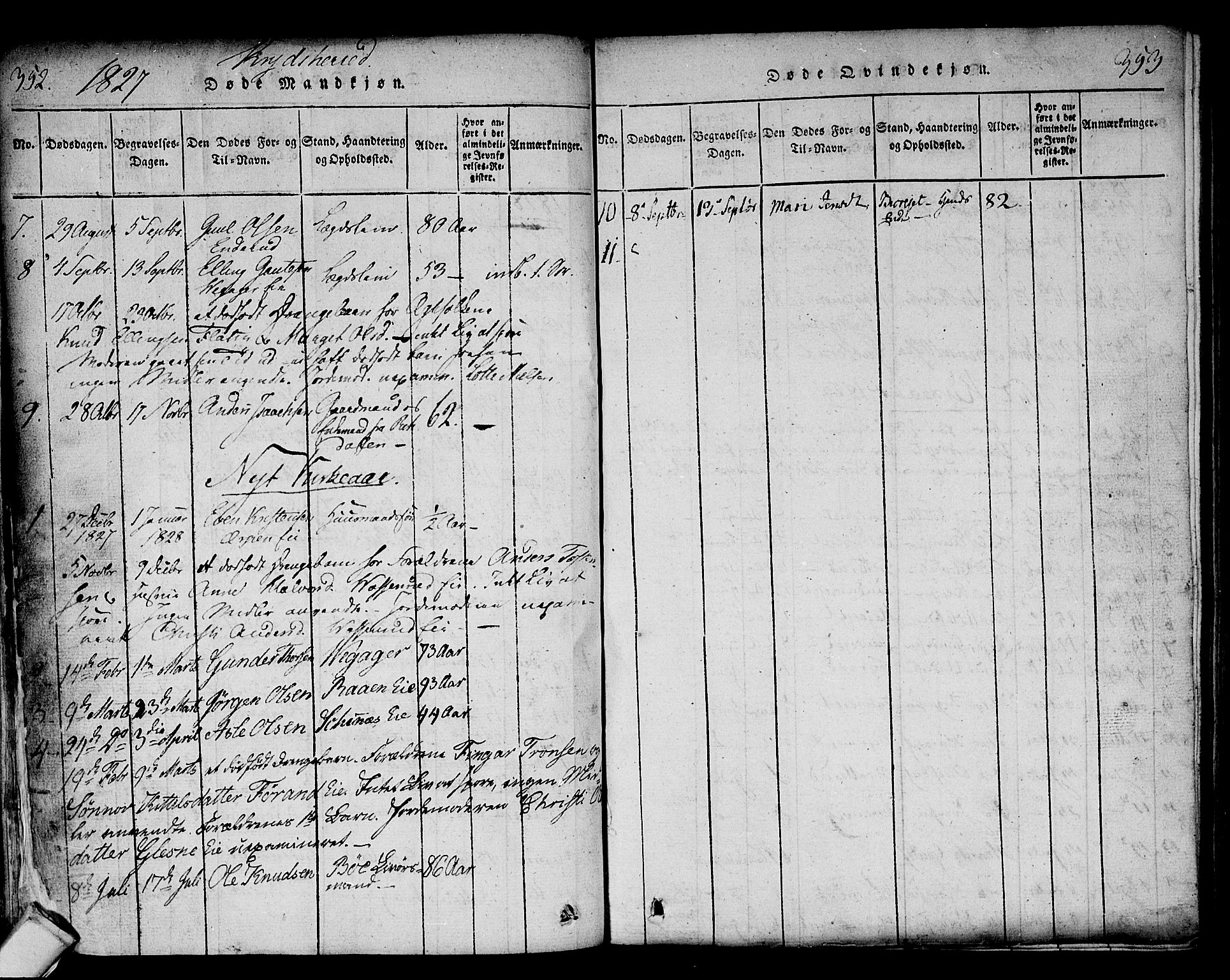 Sigdal kirkebøker, AV/SAKO-A-245/F/Fa/L0005: Parish register (official) no. I 5 /3, 1815-1829, p. 352-353