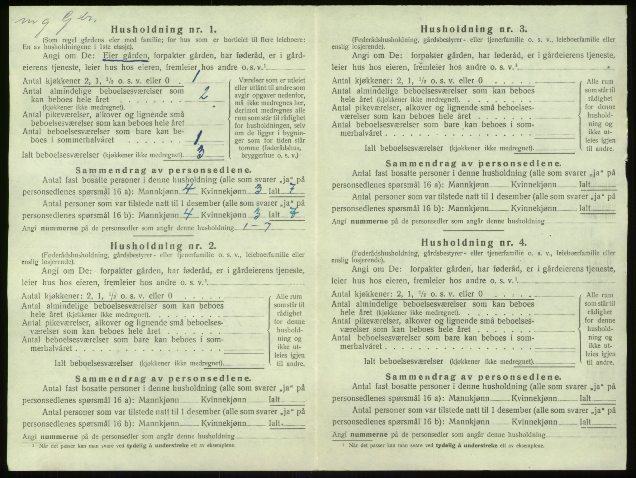 SAB, 1920 census for Modalen, 1920, p. 246