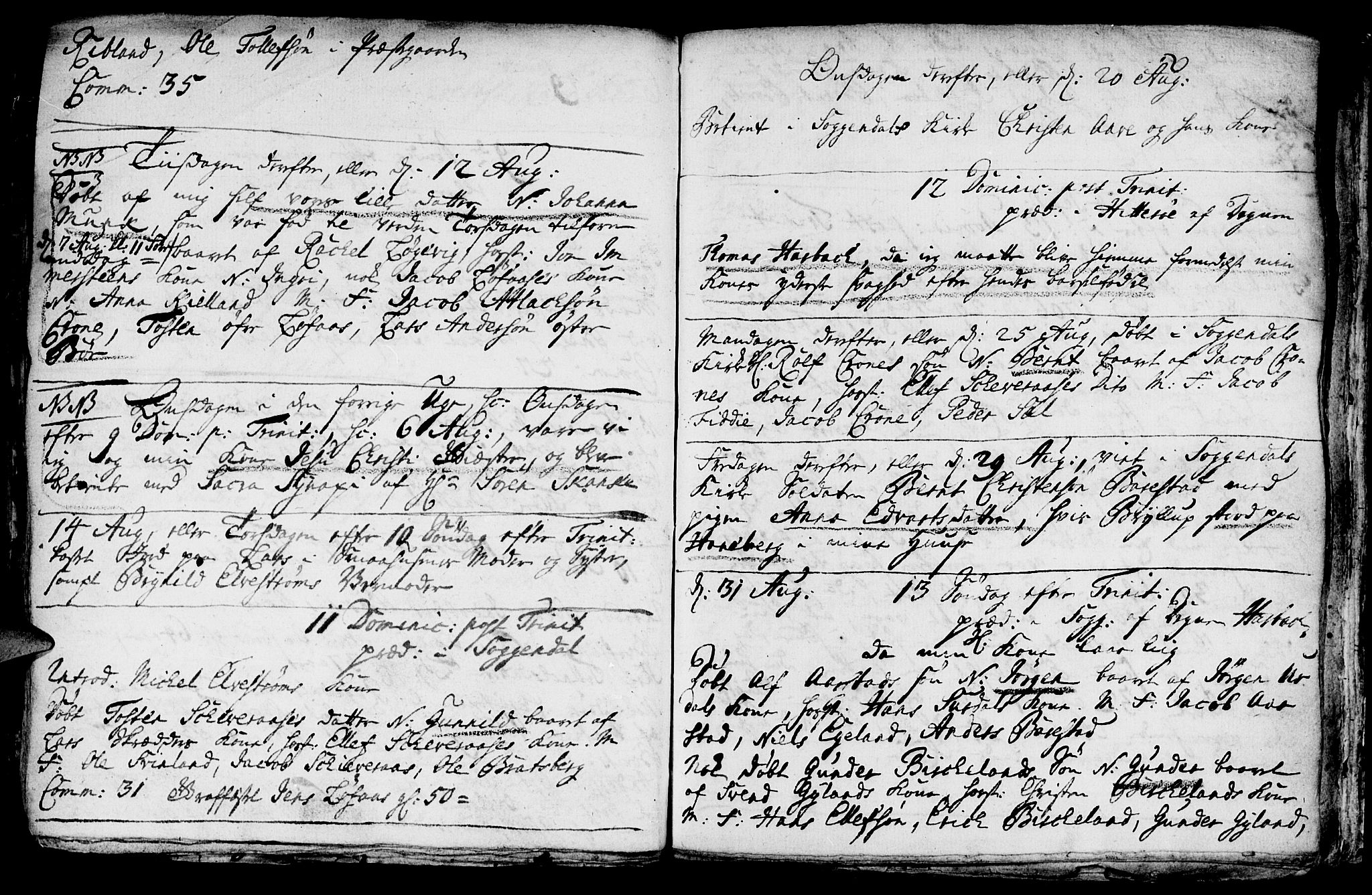 Sokndal sokneprestkontor, AV/SAST-A-101808: Parish register (official) no. A 1, 1729-1740