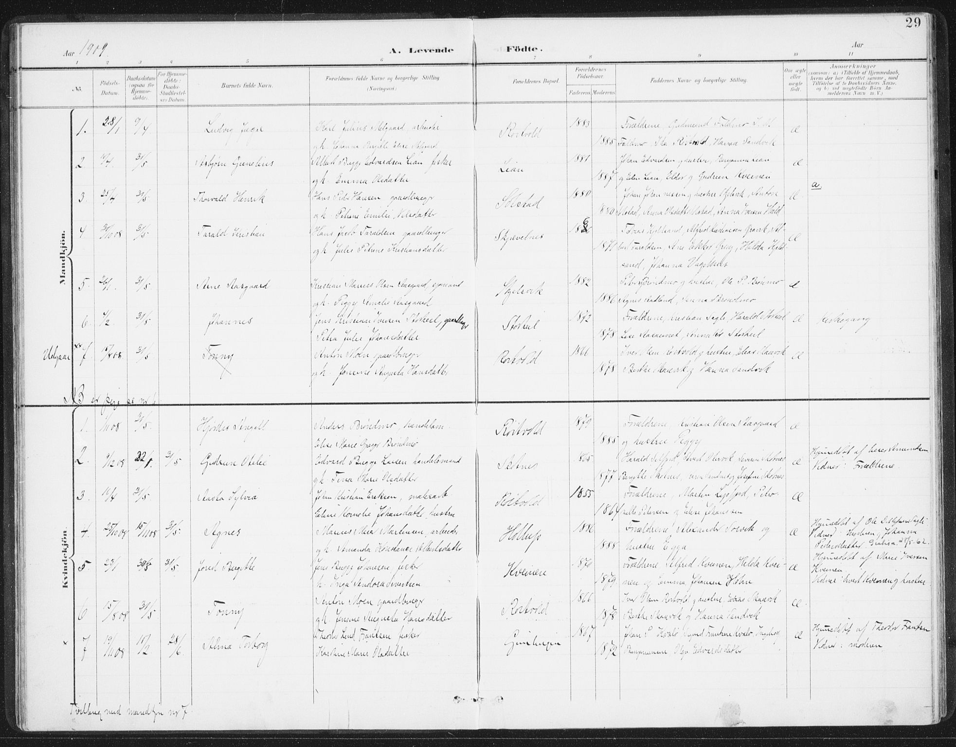 Ministerialprotokoller, klokkerbøker og fødselsregistre - Nordland, AV/SAT-A-1459/811/L0167: Parish register (official) no. 811A04, 1899-1913, p. 29