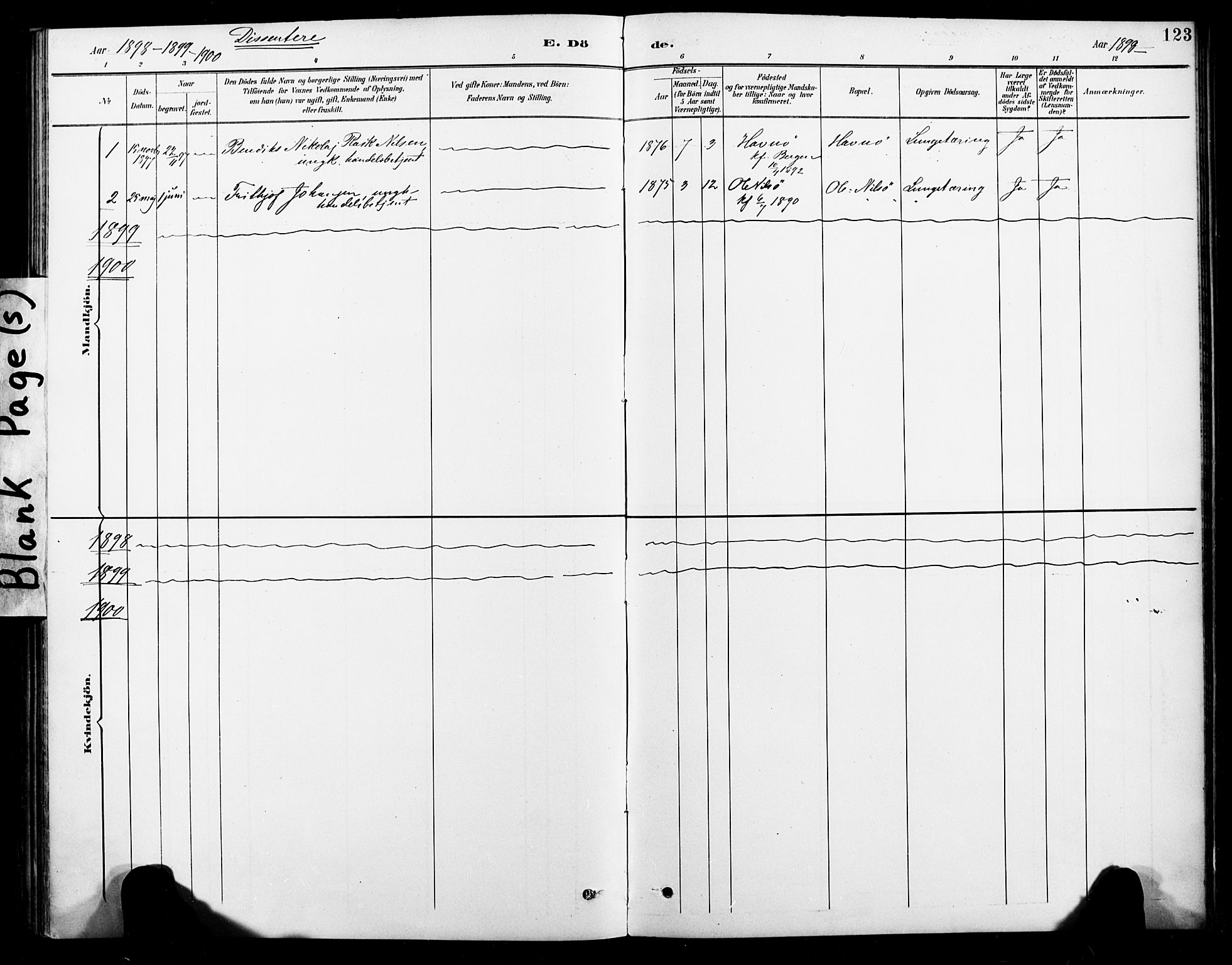 Ministerialprotokoller, klokkerbøker og fødselsregistre - Nordland, AV/SAT-A-1459/886/L1220: Parish register (official) no. 886A02, 1892-1903, p. 123