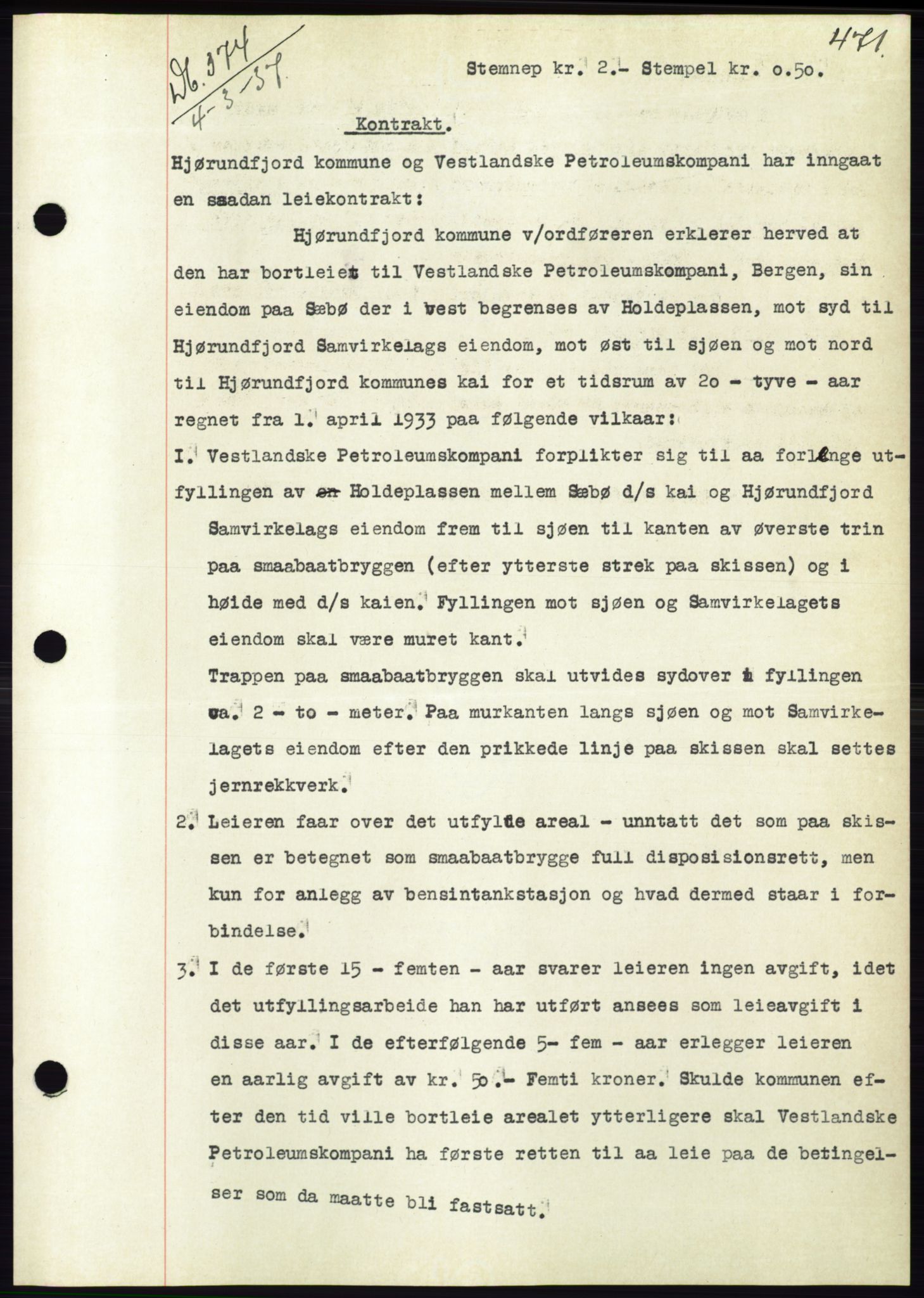 Søre Sunnmøre sorenskriveri, SAT/A-4122/1/2/2C/L0062: Mortgage book no. 56, 1936-1937, Diary no: : 374/1937