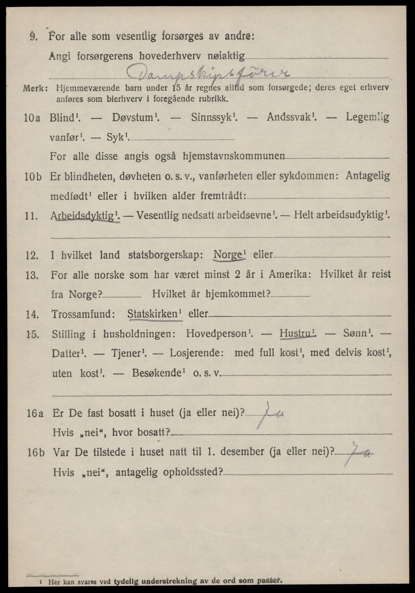 SAT, 1920 census for Volda, 1920, p. 11175