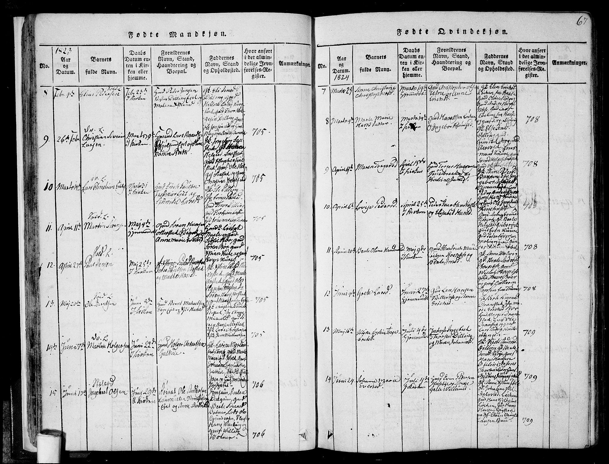 Rygge prestekontor Kirkebøker, AV/SAO-A-10084b/F/Fa/L0003: Parish register (official) no. 3, 1814-1836, p. 66-67