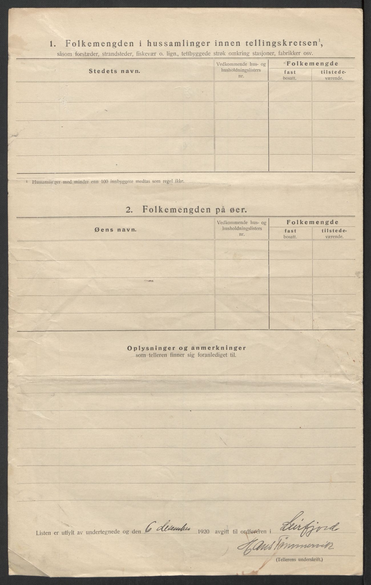 SAT, 1920 census for Leirfjord, 1920, p. 13