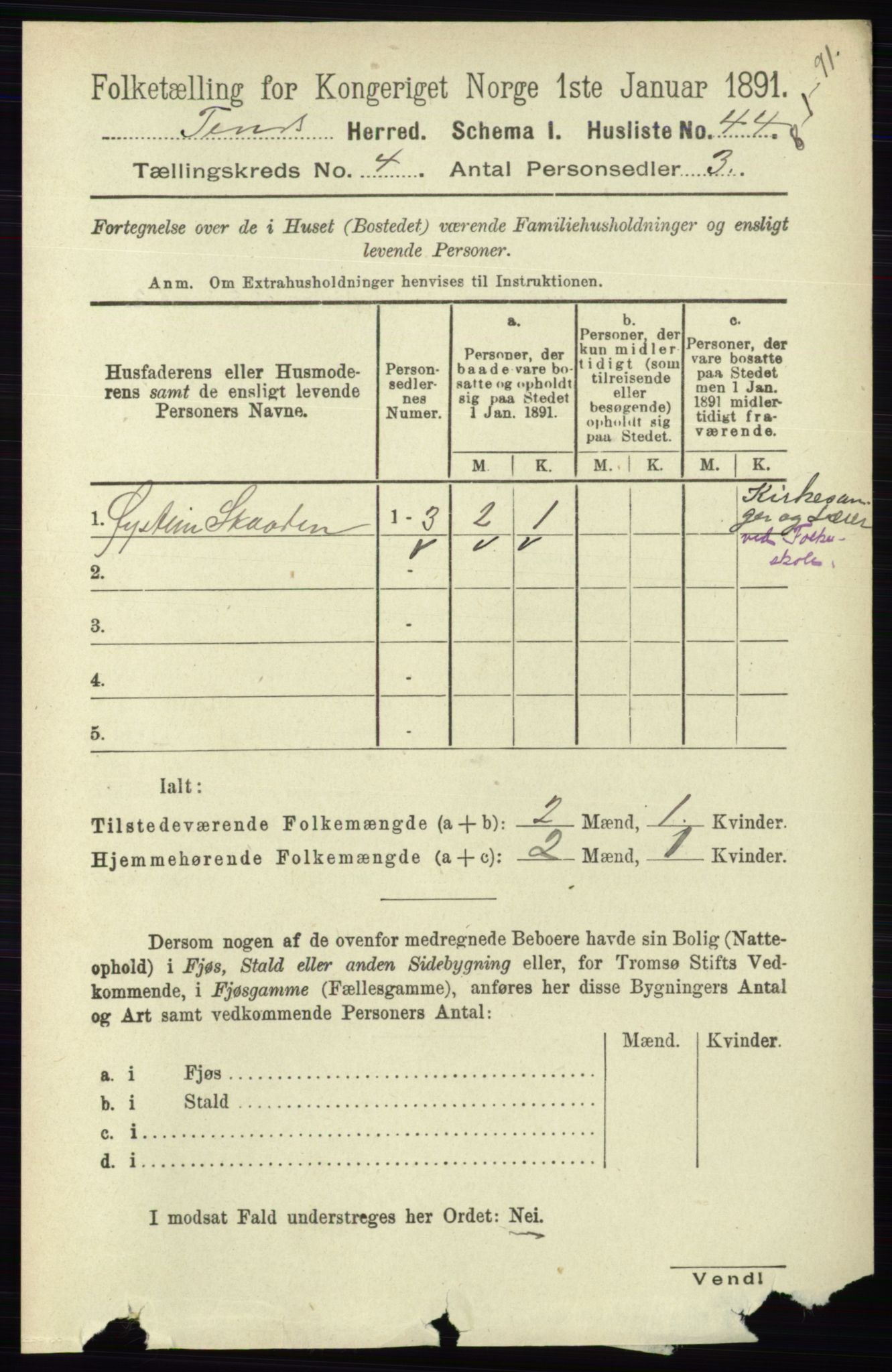 RA, 1891 census for 0826 Tinn, 1891, p. 721