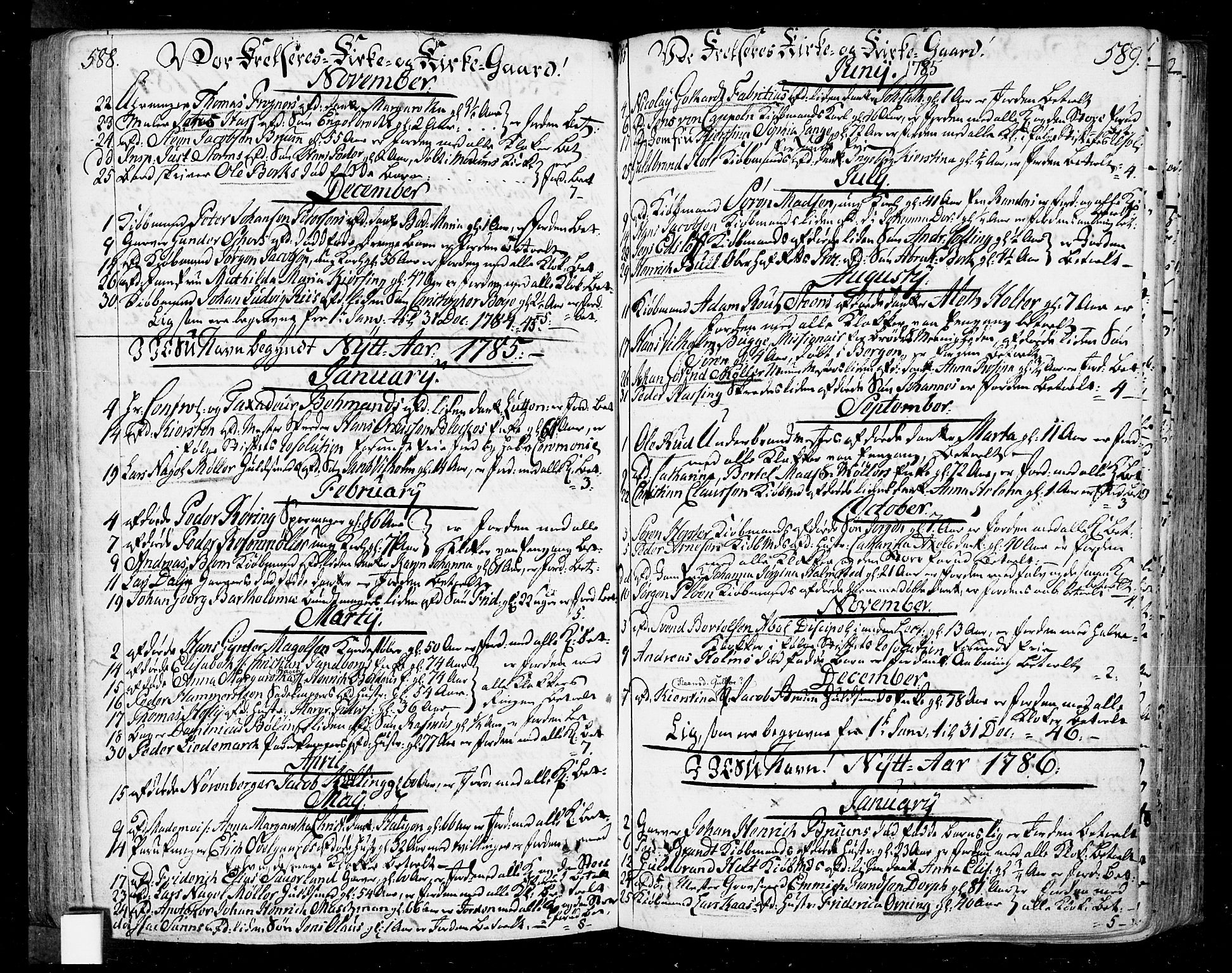 Oslo domkirke Kirkebøker, SAO/A-10752/F/Fa/L0004: Parish register (official) no. 4, 1743-1786, p. 588-589