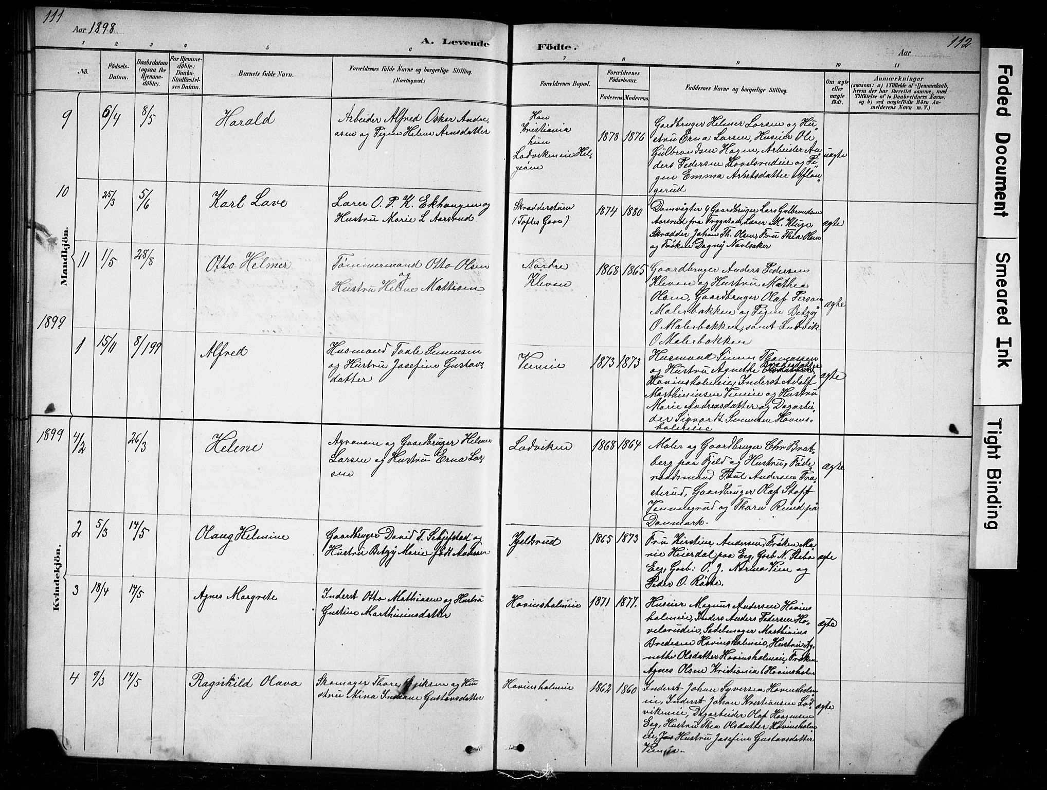 Nes prestekontor, Hedmark, SAH/PREST-020/L/La/L0016: Parish register (copy) no. 16, 1883-1900, p. 111-112