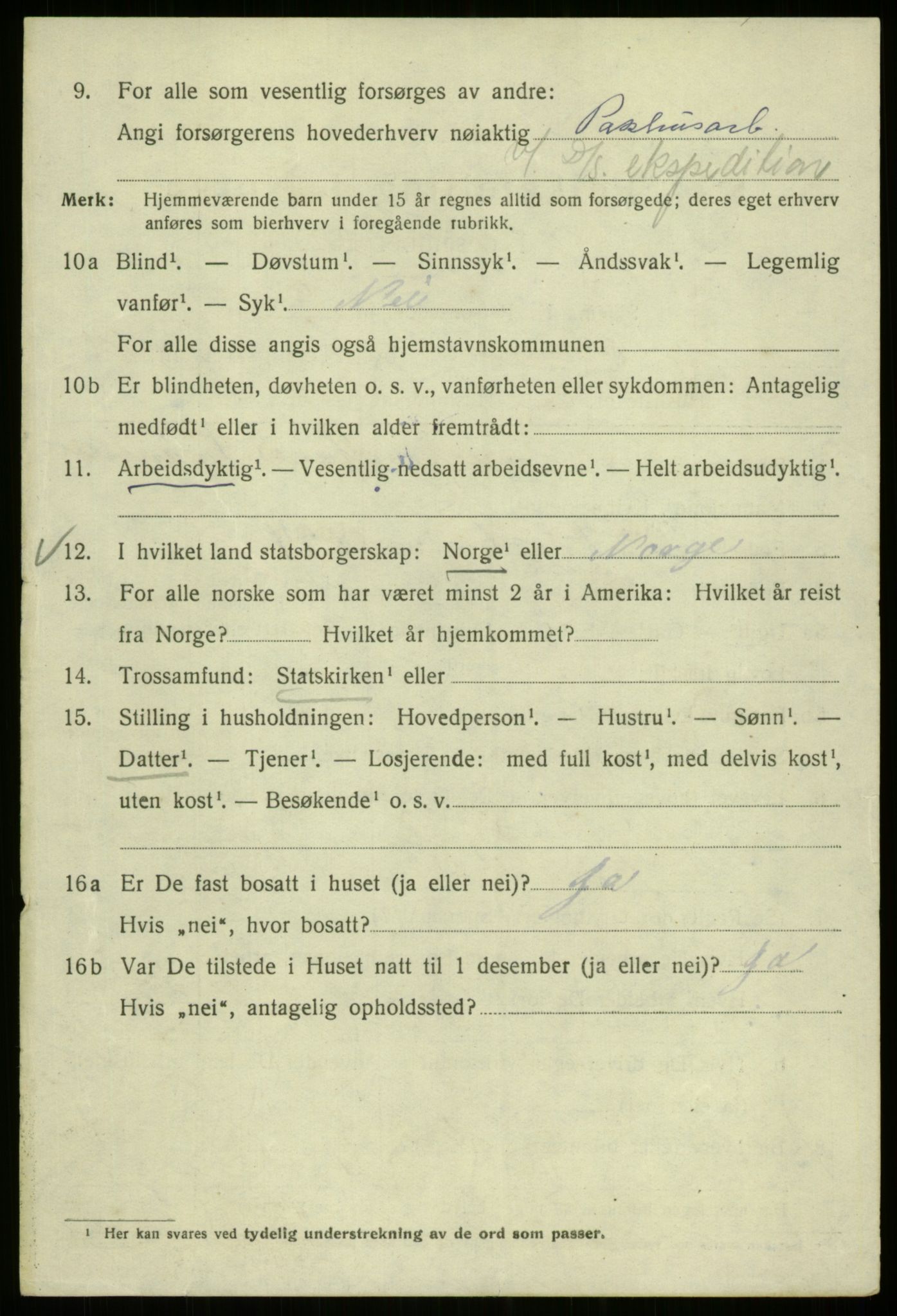 SAB, 1920 census for Bergen, 1920, p. 184783