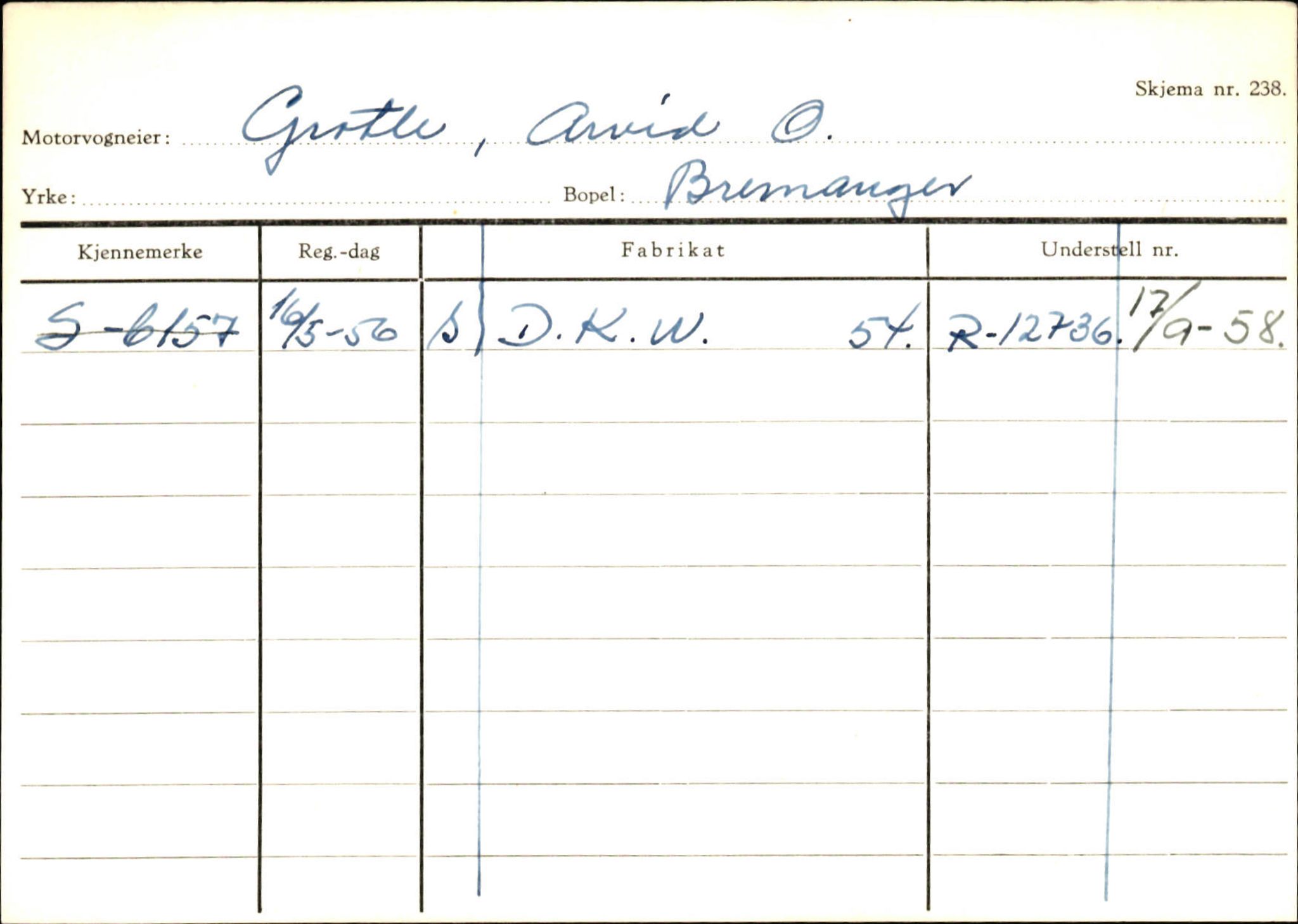 Statens vegvesen, Sogn og Fjordane vegkontor, SAB/A-5301/4/F/L0133: Eigarregister Bremanger A-Å. Gaular A-H, 1945-1975, p. 561